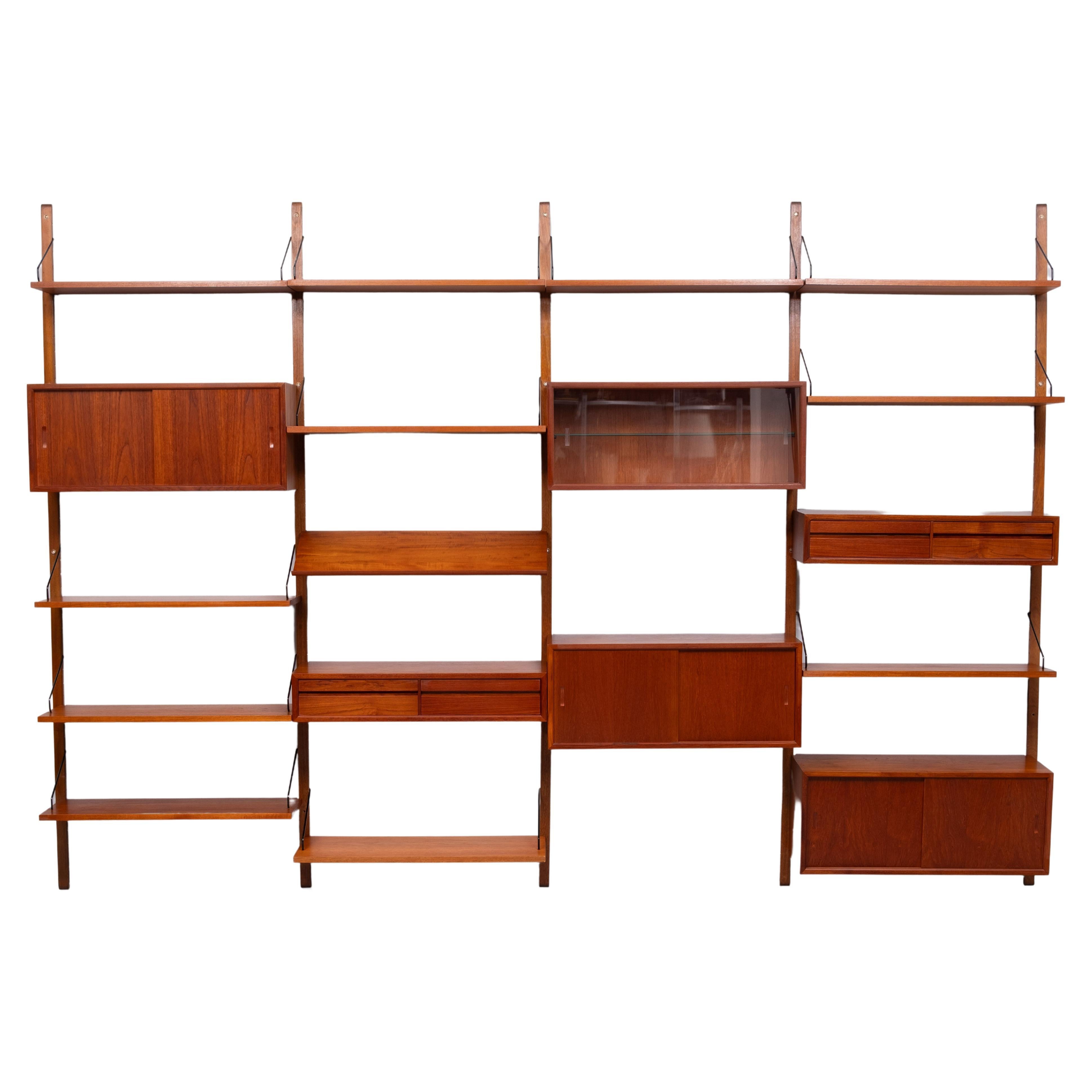 Superb Large Poul Cadovius Royal Wall System 1958 Denmark  For Sale