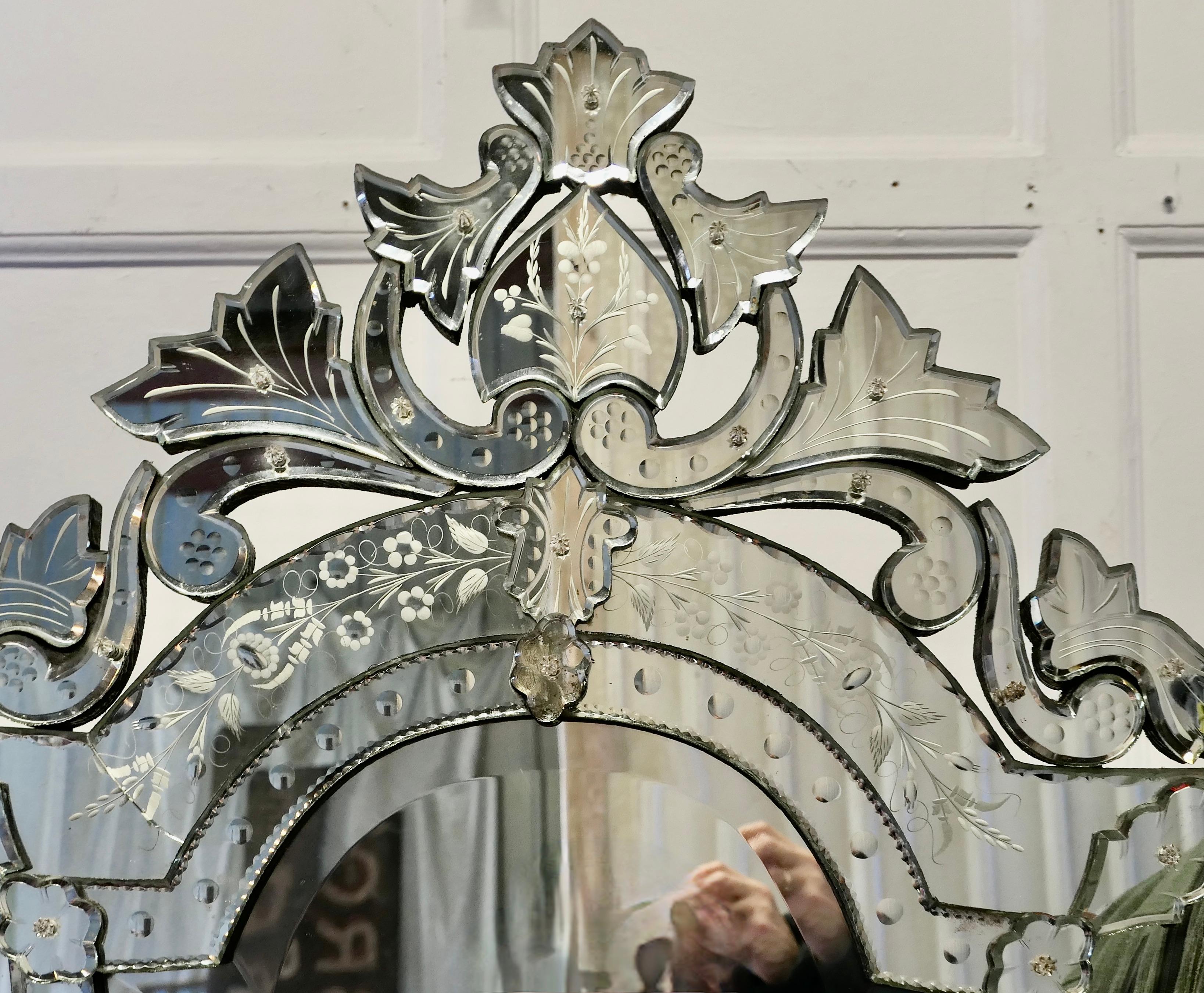 Superb Large Venetian Cushion Mirror For Sale 6