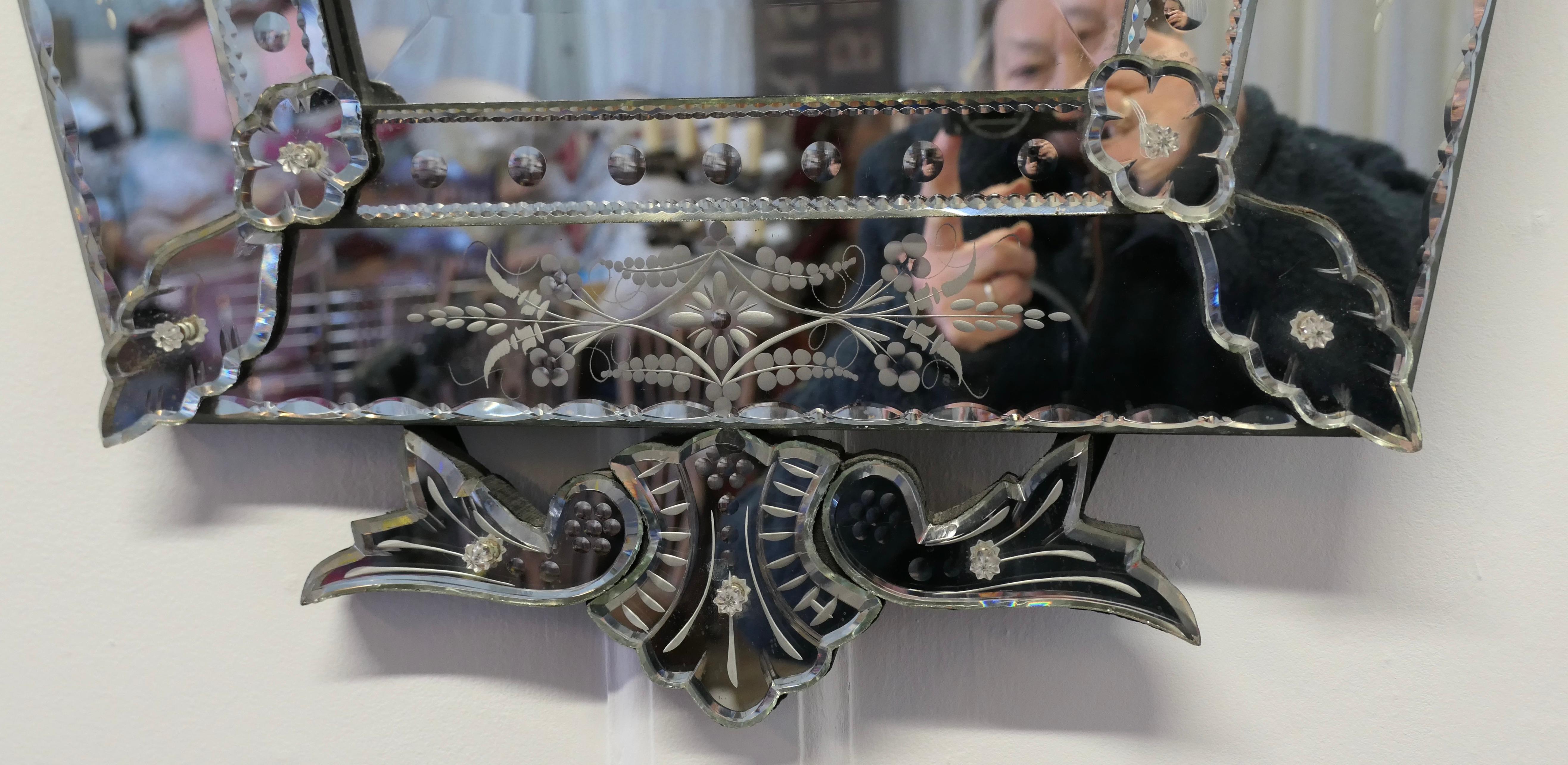 Superb Large Venetian Cushion Mirror For Sale 3