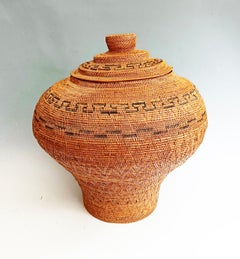 Super Large Vintage Indonesian Urn Basket with Lid Home decor Interior design
