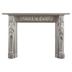 Superb Late 18th, Early 19th Century Statuary Marble Chimneypiece in High Relief