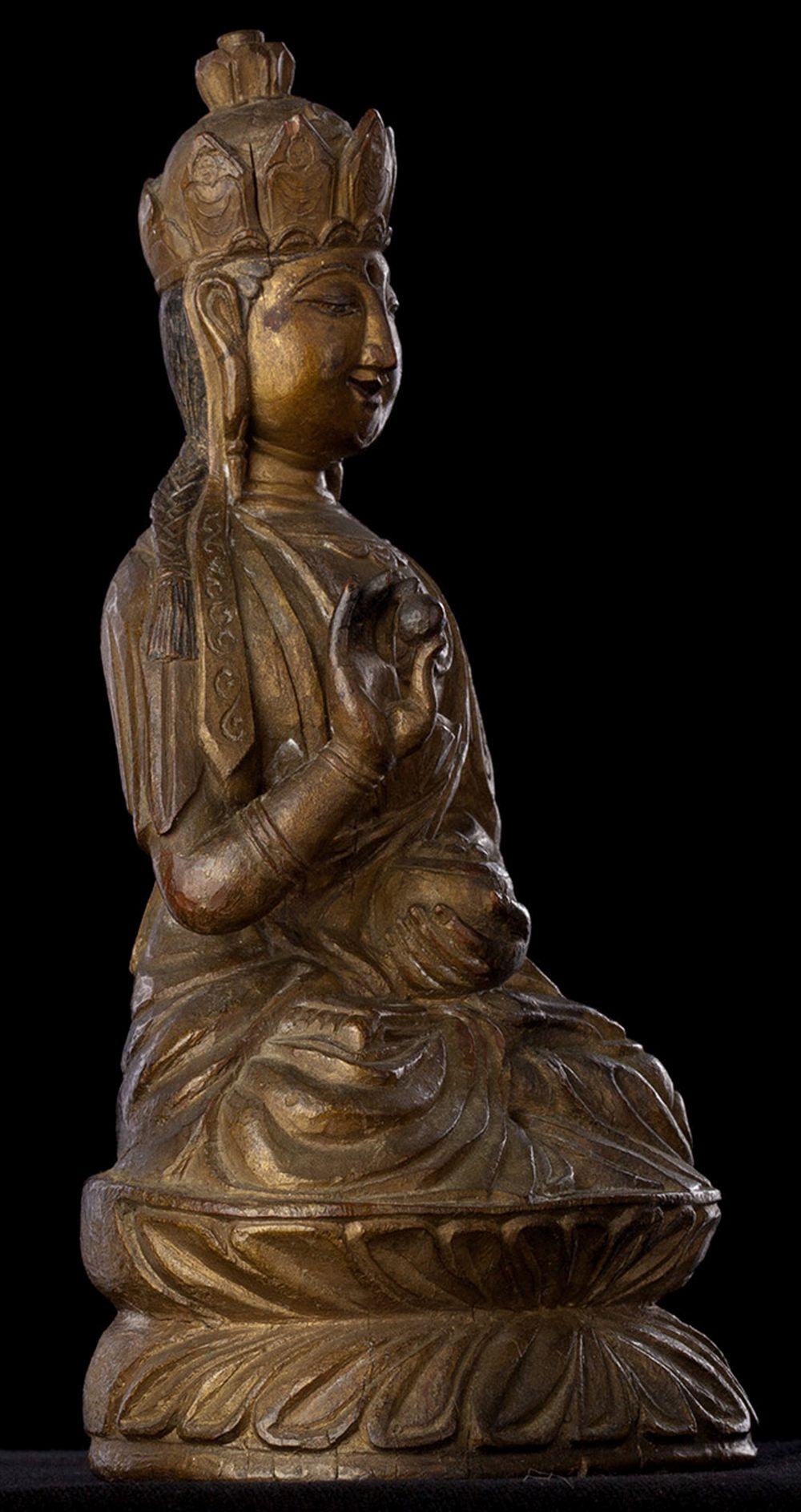 18th Century and Earlier Superb Late 18thC Chinese Wood Buddha, 8682 For Sale