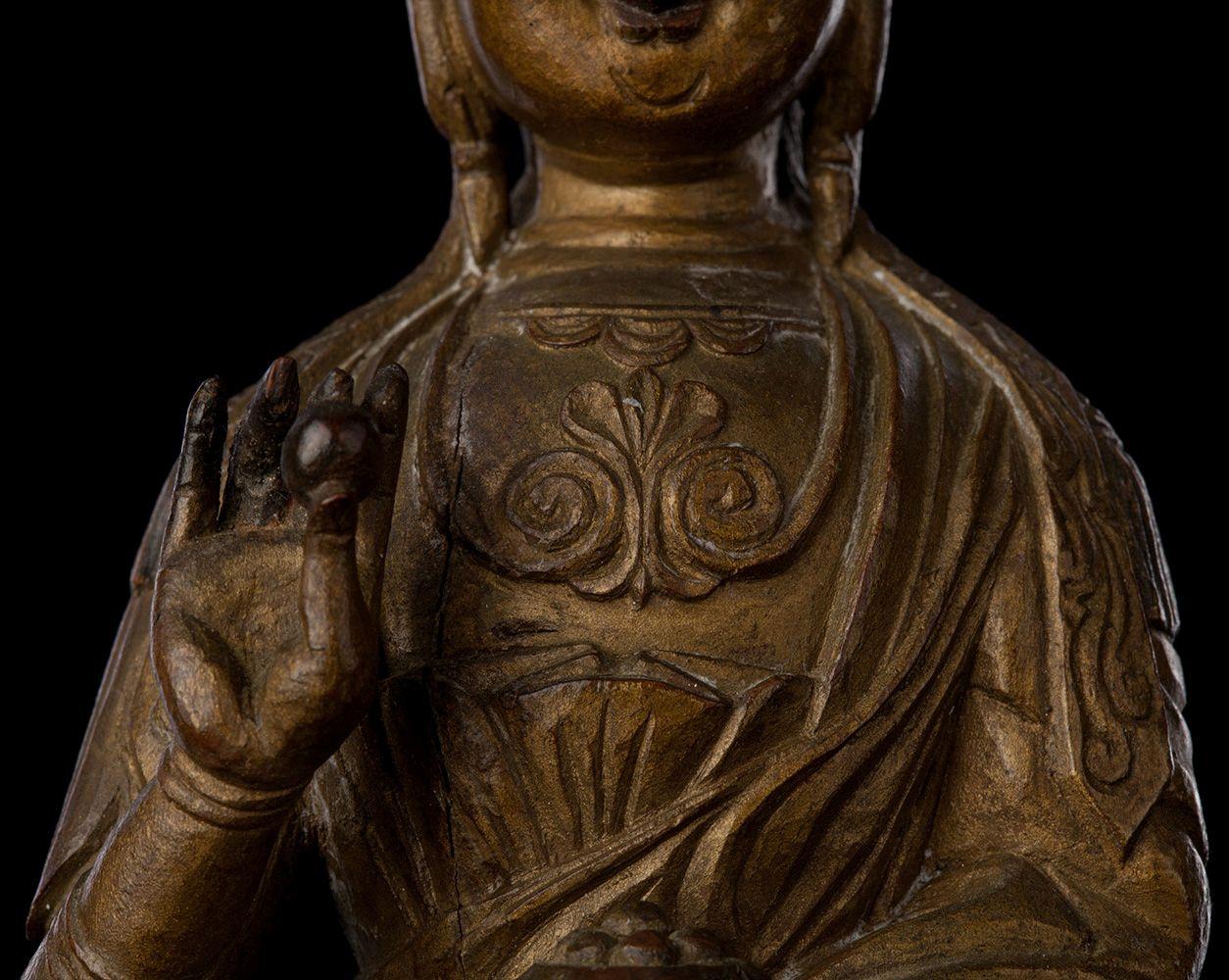 Superb Late 18thC Chinese Wood Buddha, 8682 For Sale 4