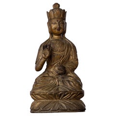 Superb Late 18thC Chinese Wood Buddha, 8682
