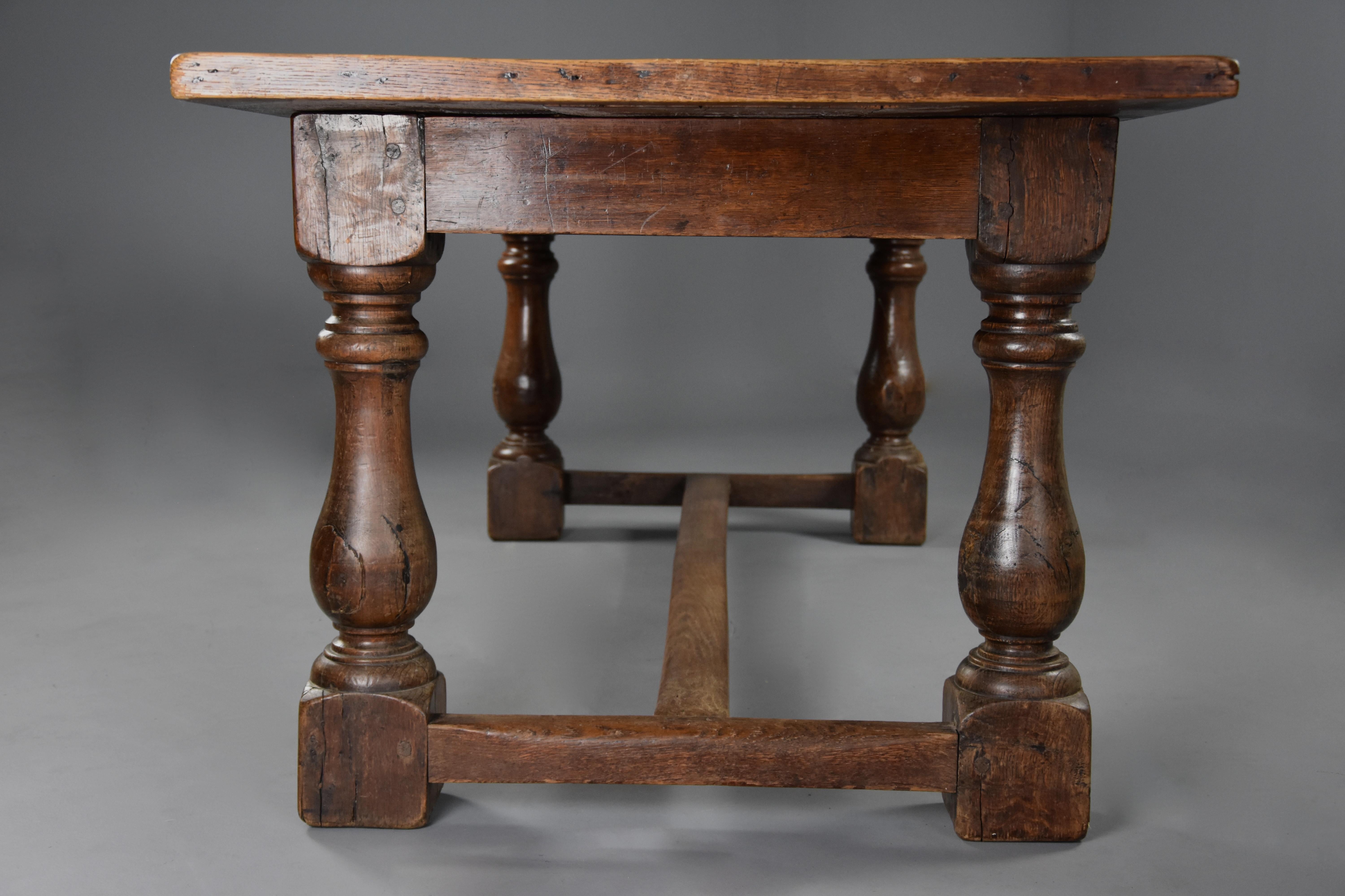 Superb Late 19th Century Arts & Crafts Oak Refectory Table For Sale 5