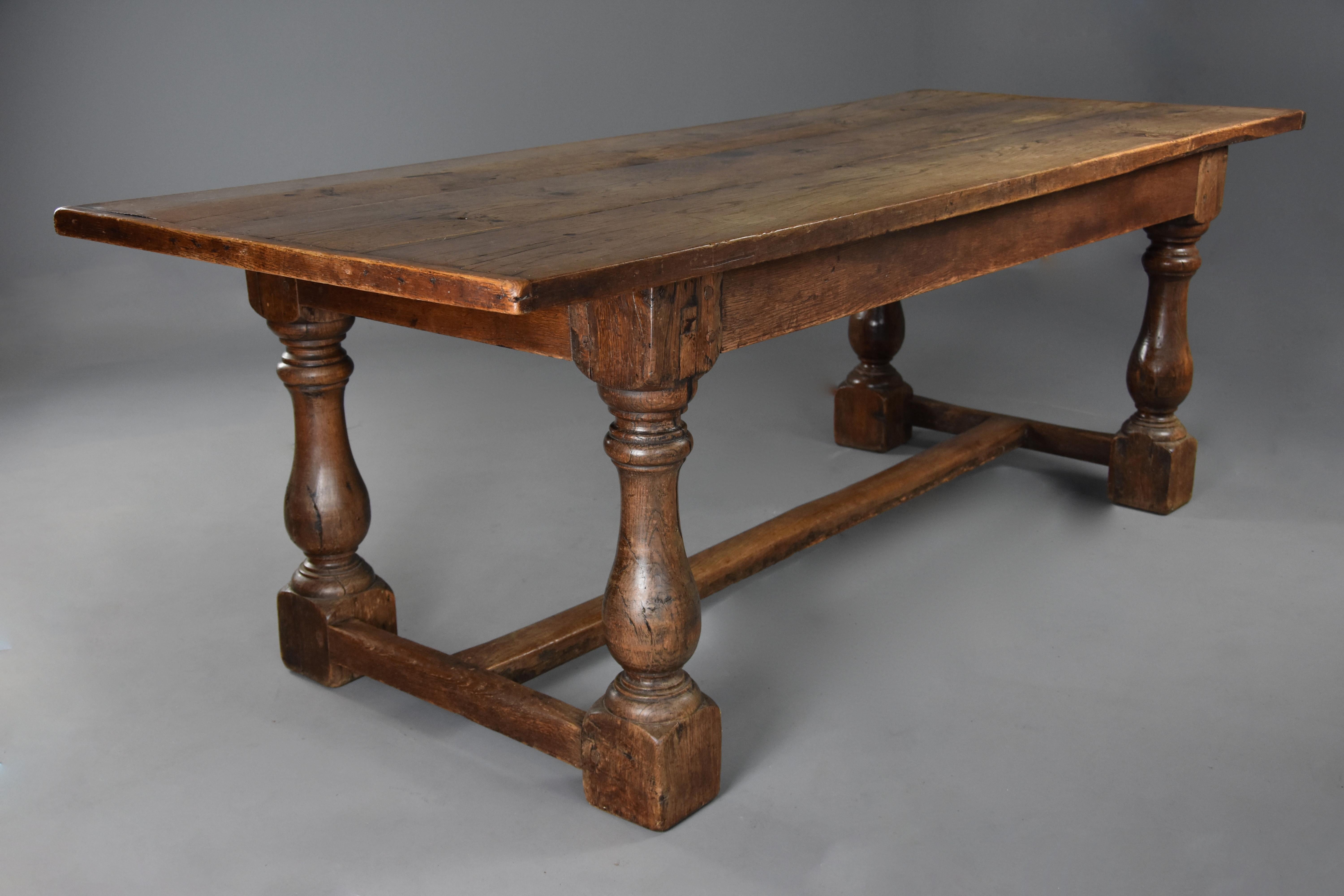 Superb Late 19th Century Arts & Crafts Oak Refectory Table In Good Condition For Sale In Suffolk, GB