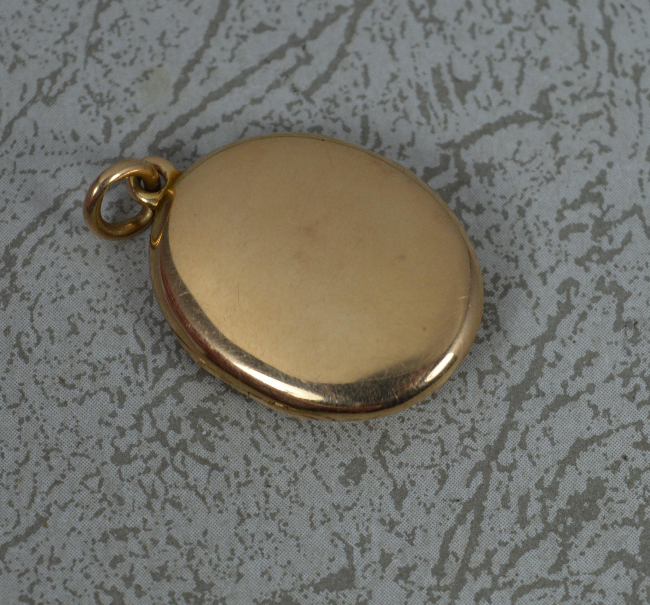 Superb Late Victorian 9 Carat Gold and Old Cut Diamond Locket Pendant In Excellent Condition In St Helens, GB
