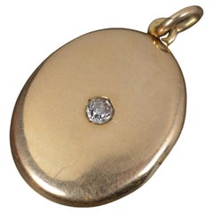 Superb Late Victorian 9 Carat Gold and Old Cut Diamond Locket Pendant