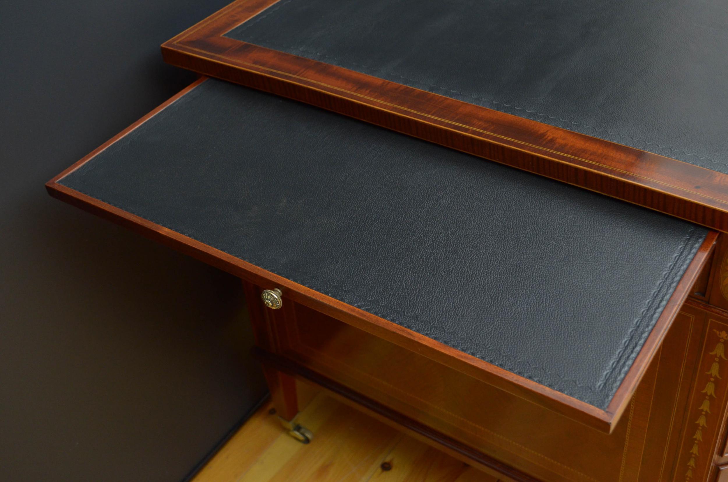British Superb Late Victorian Adams Style Mahogany Desk For Sale