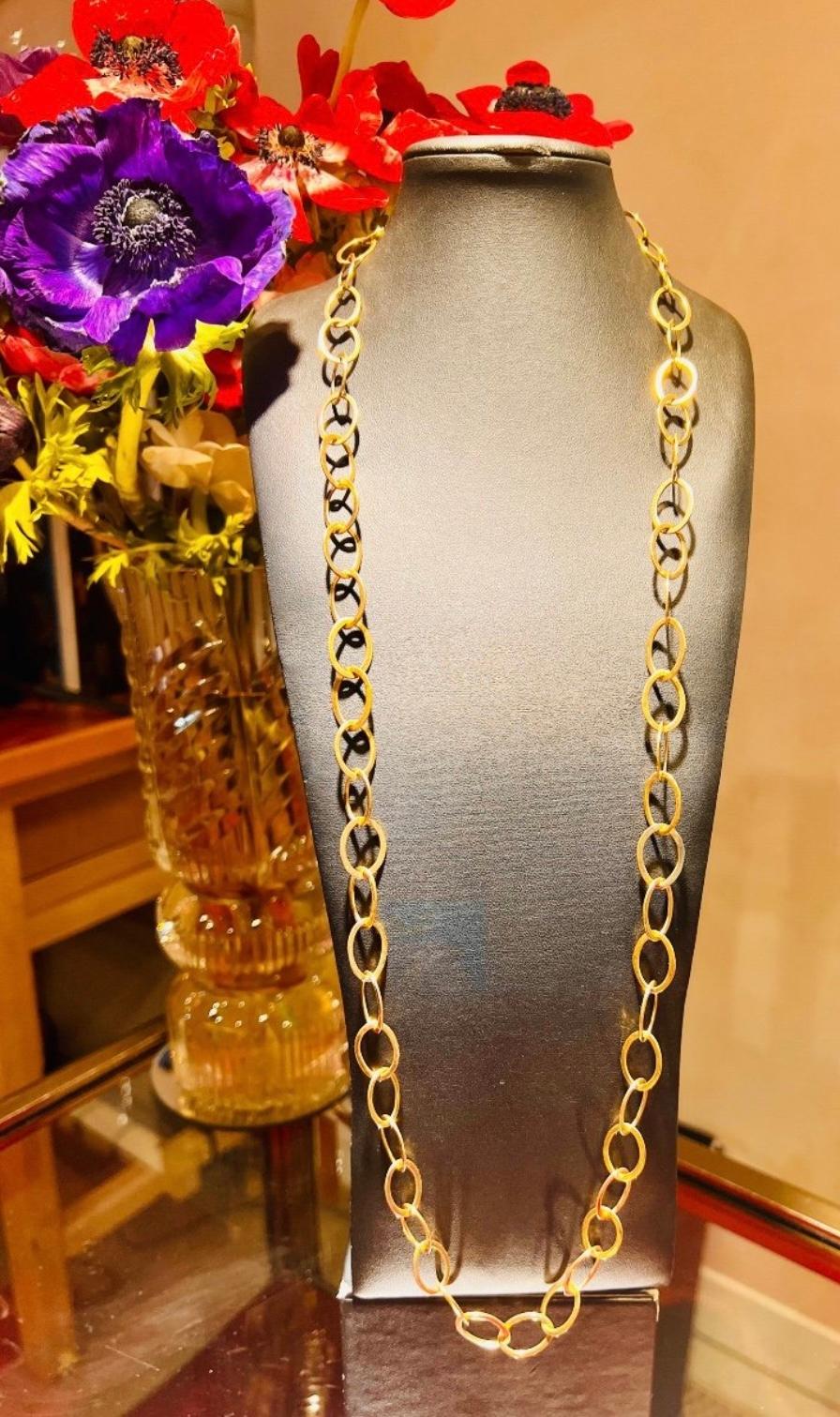 Superb Long Necklace in 18 Carat Gold In Good Condition In SAINT-OUEN-SUR-SEINE, FR