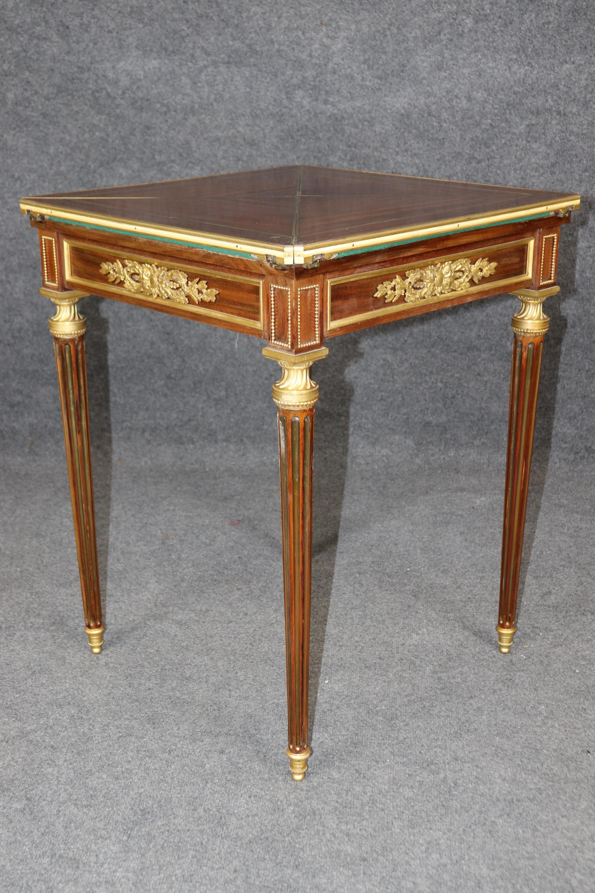 Superb Louis XVI Paul Sormani Signed Mahogany and Brass Ormolu Games Card Table 5
