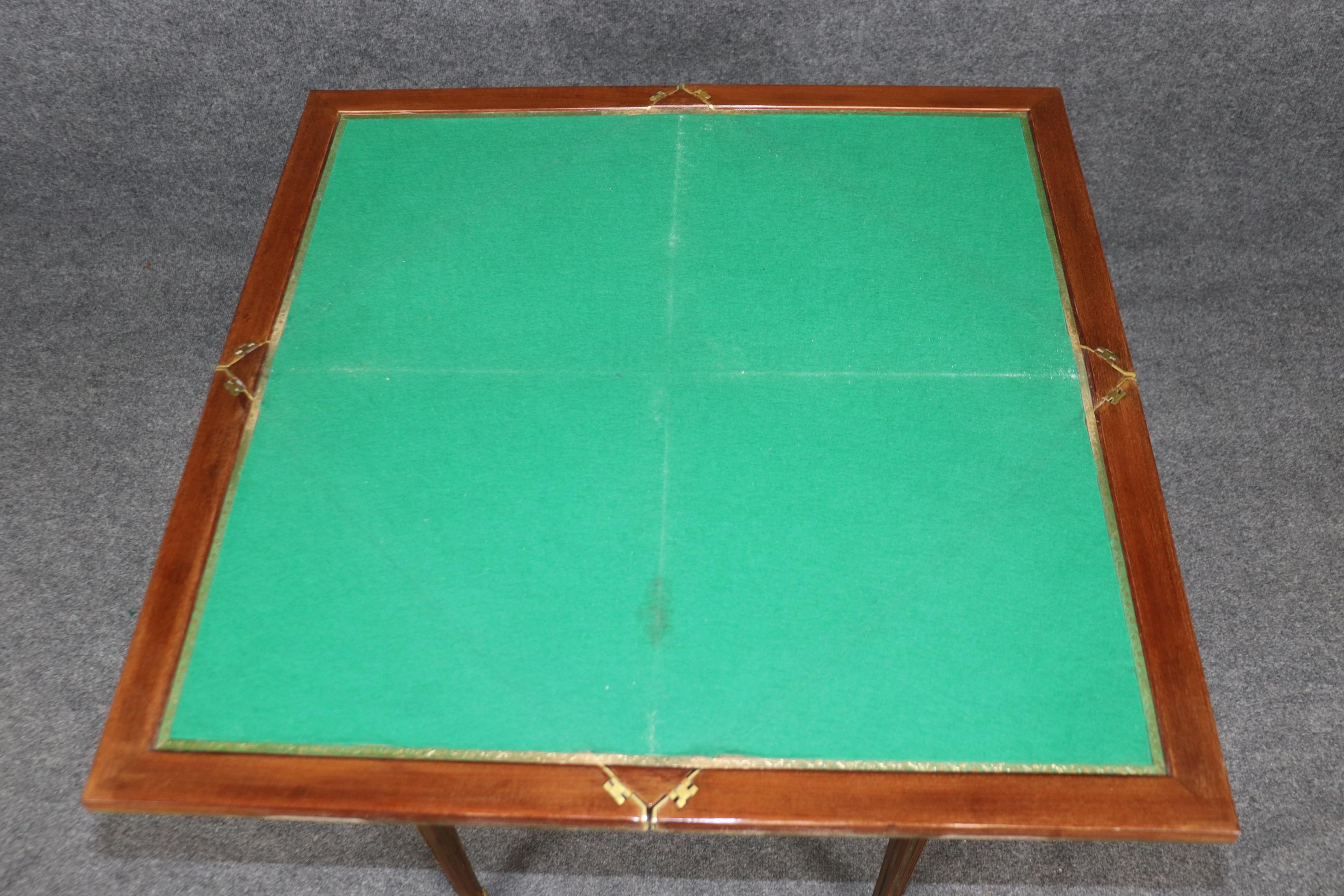 Superb Louis XVI Paul Sormani Signed Mahogany and Brass Ormolu Games Card Table 1