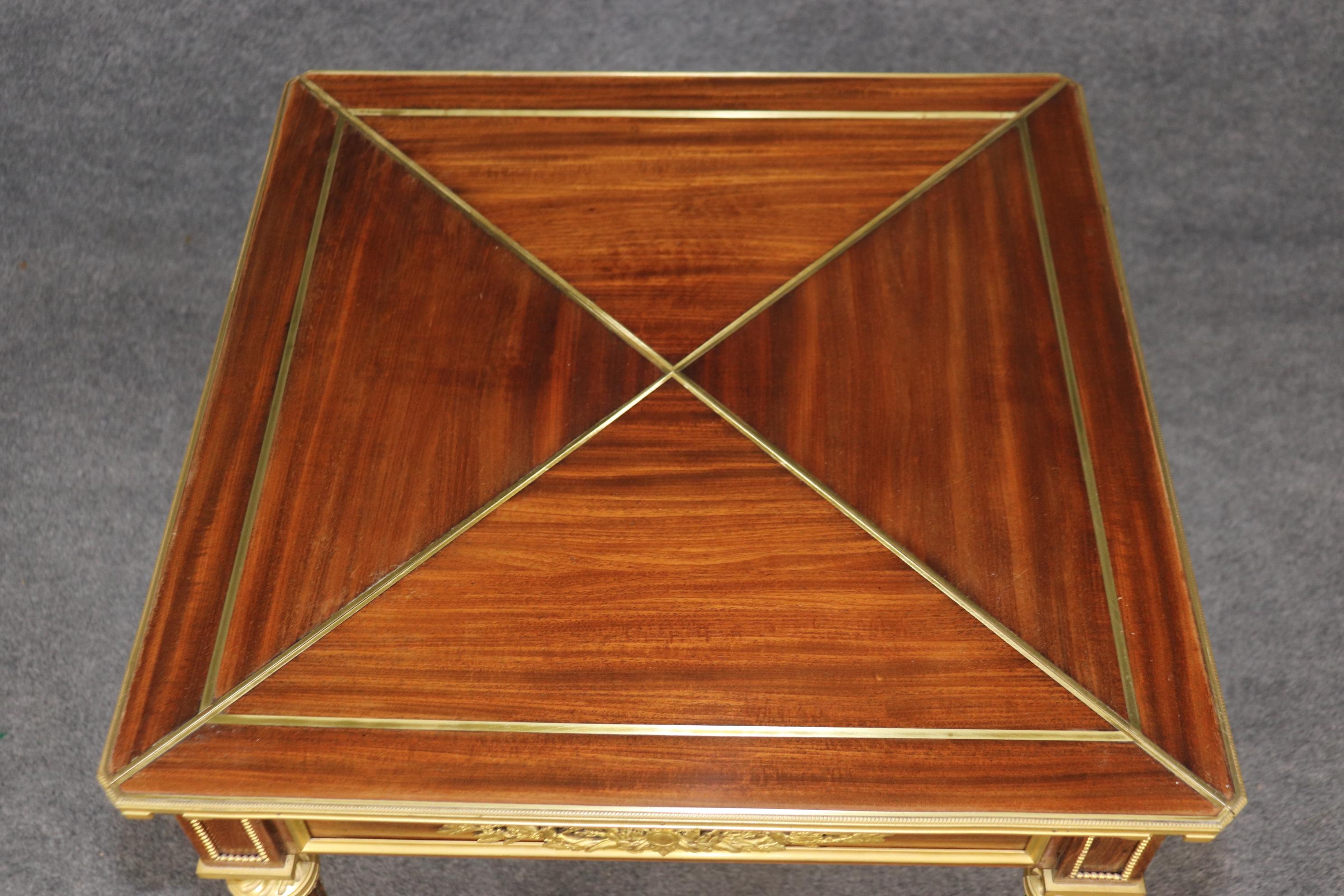 Superb Louis XVI Paul Sormani Signed Mahogany and Brass Ormolu Games Card Table 2