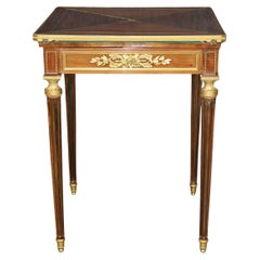 Superb Louis XVI Paul Sormani Signed Mahogany and Brass Ormolu Games Card Table