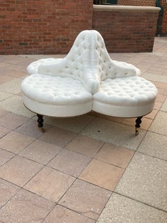 Superb Luxe George Smith Round Conversation Piece Sofa