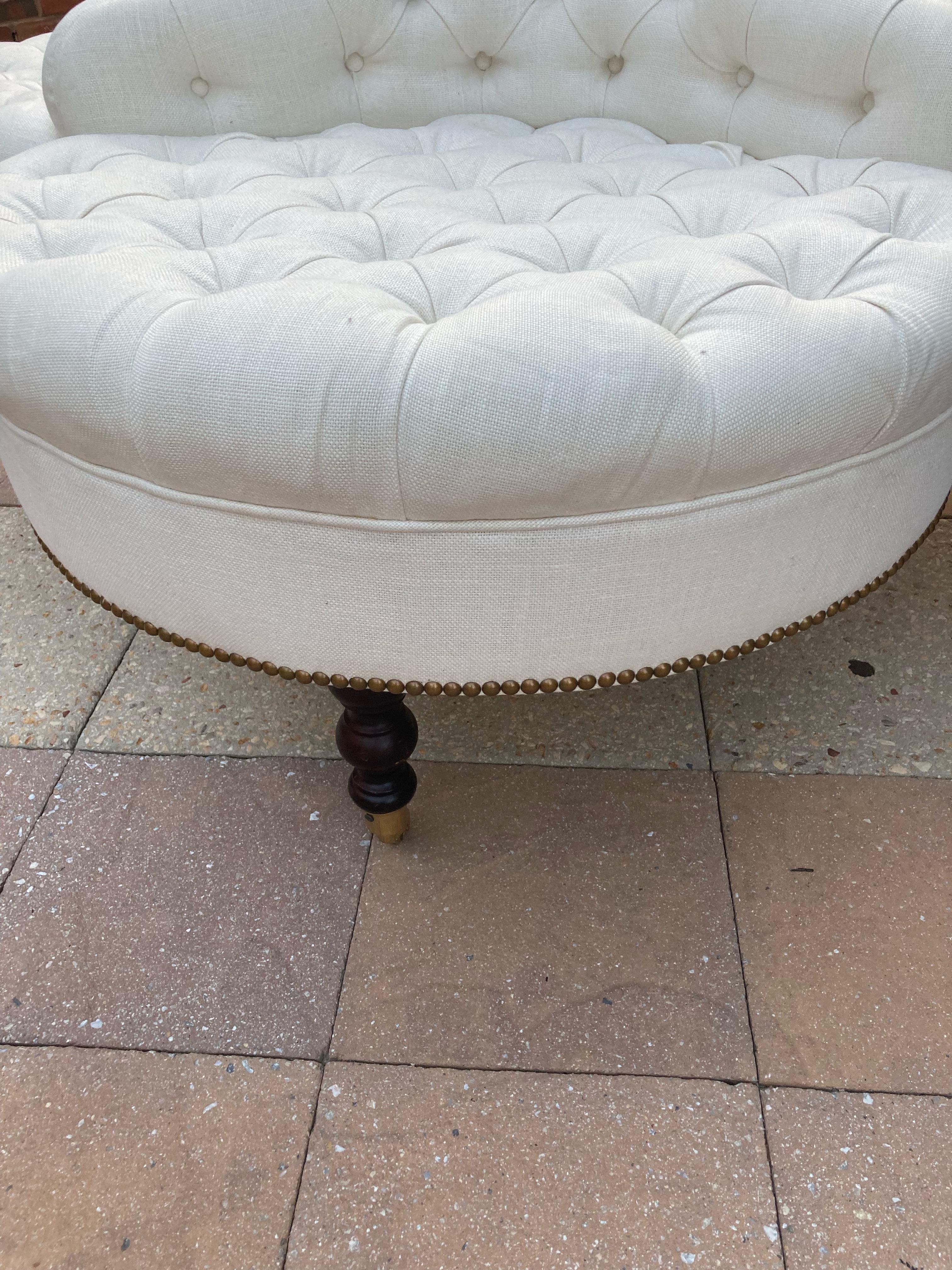Contemporary Superb Luxe George Smith Round Conversation Piece Sofa