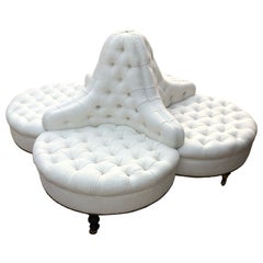 Superb Luxe George Smith Round Conversation Piece Sofa