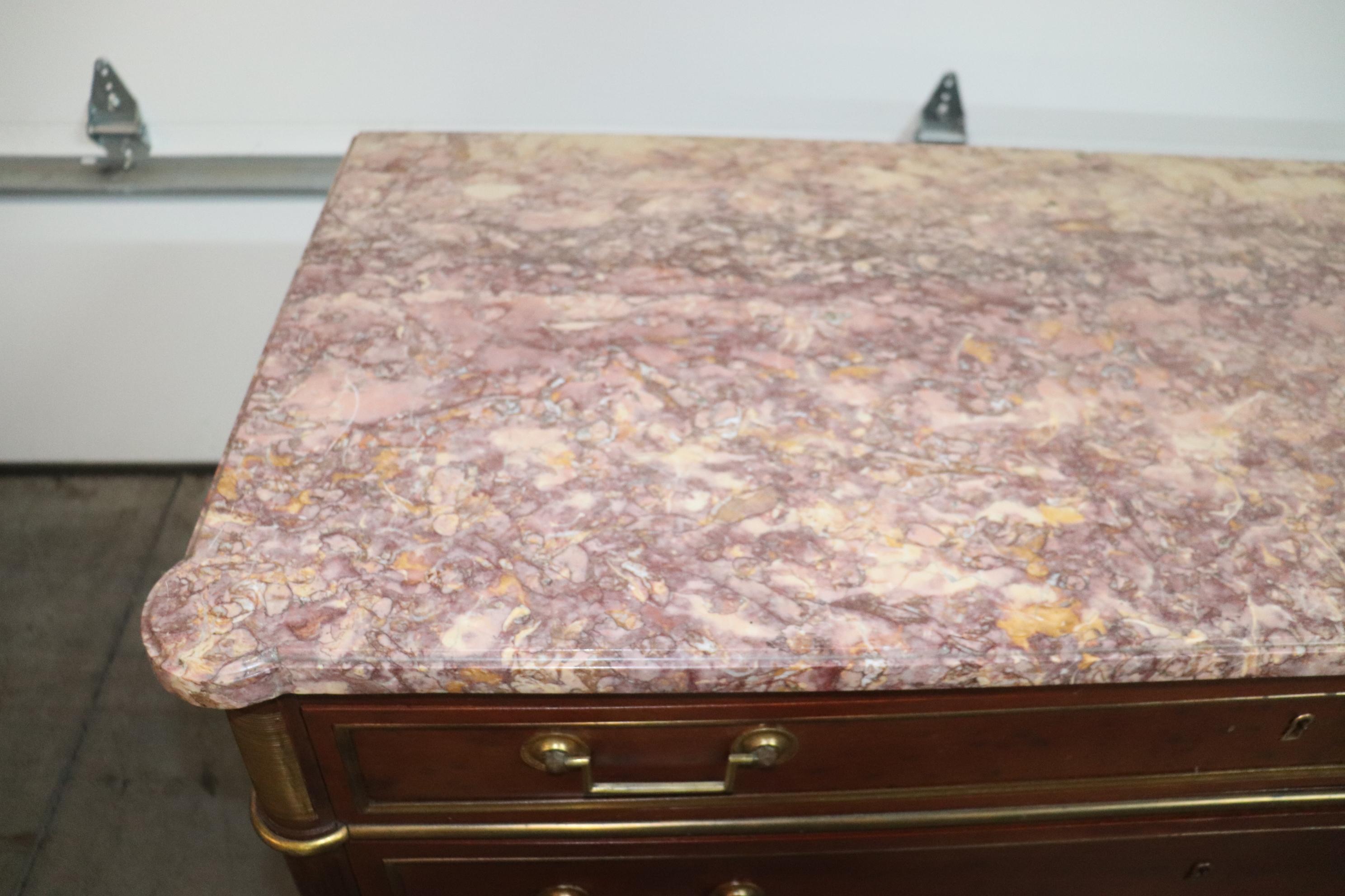 Superb Maison Jansen Style Louis XVI Directoire Marble Top Commode Circa 1950 4