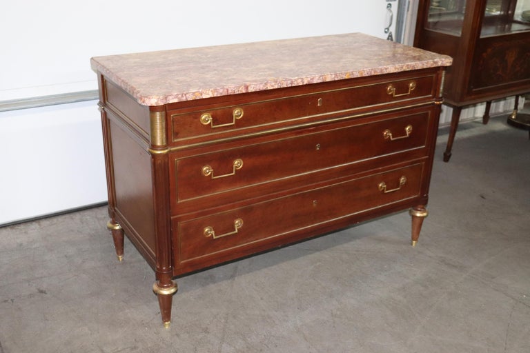Superb Maison Jansen Style Louis XVI Directoire Marble Top Commode ...