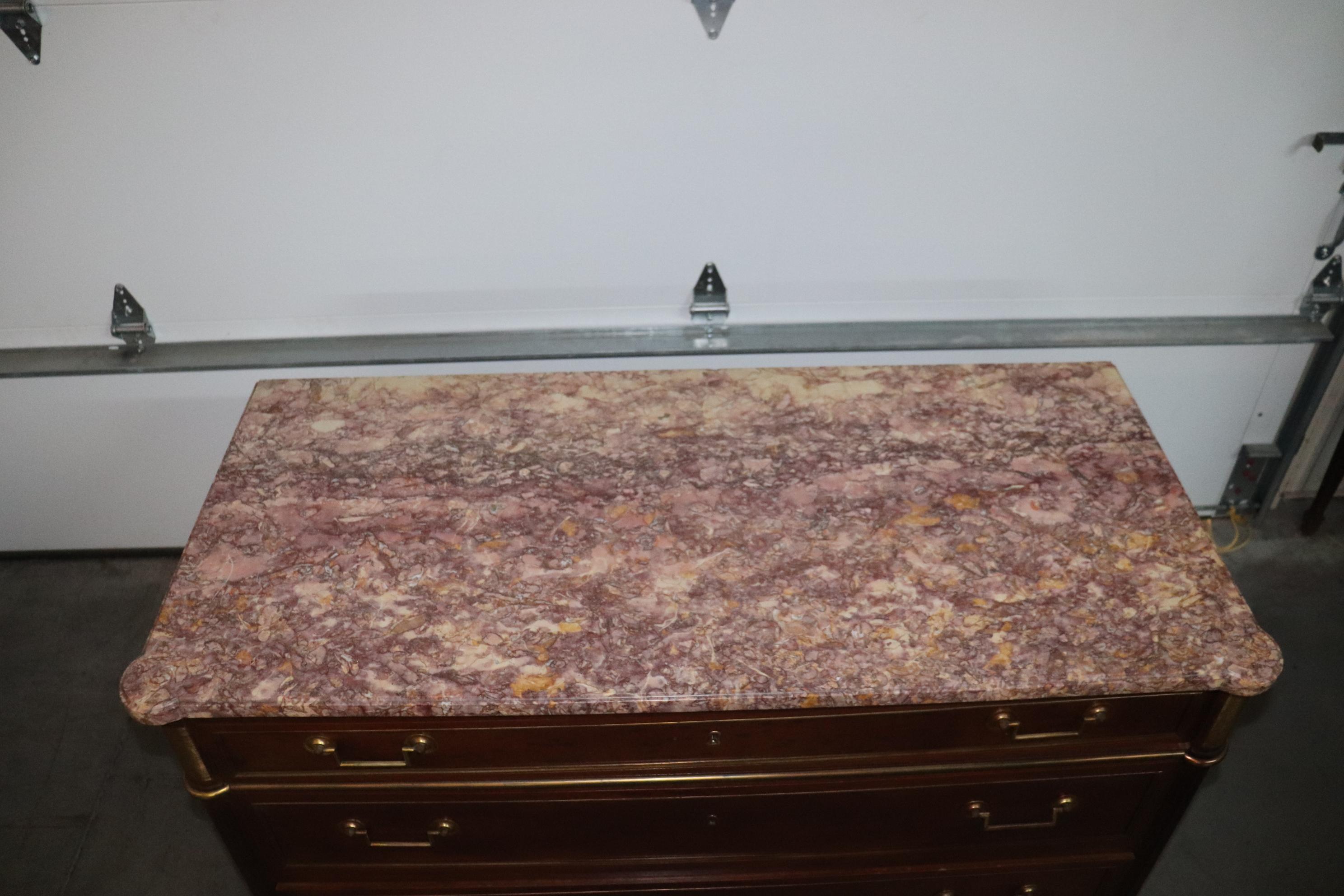 Superb Maison Jansen Style Louis XVI Directoire Marble Top Commode Circa 1950 1