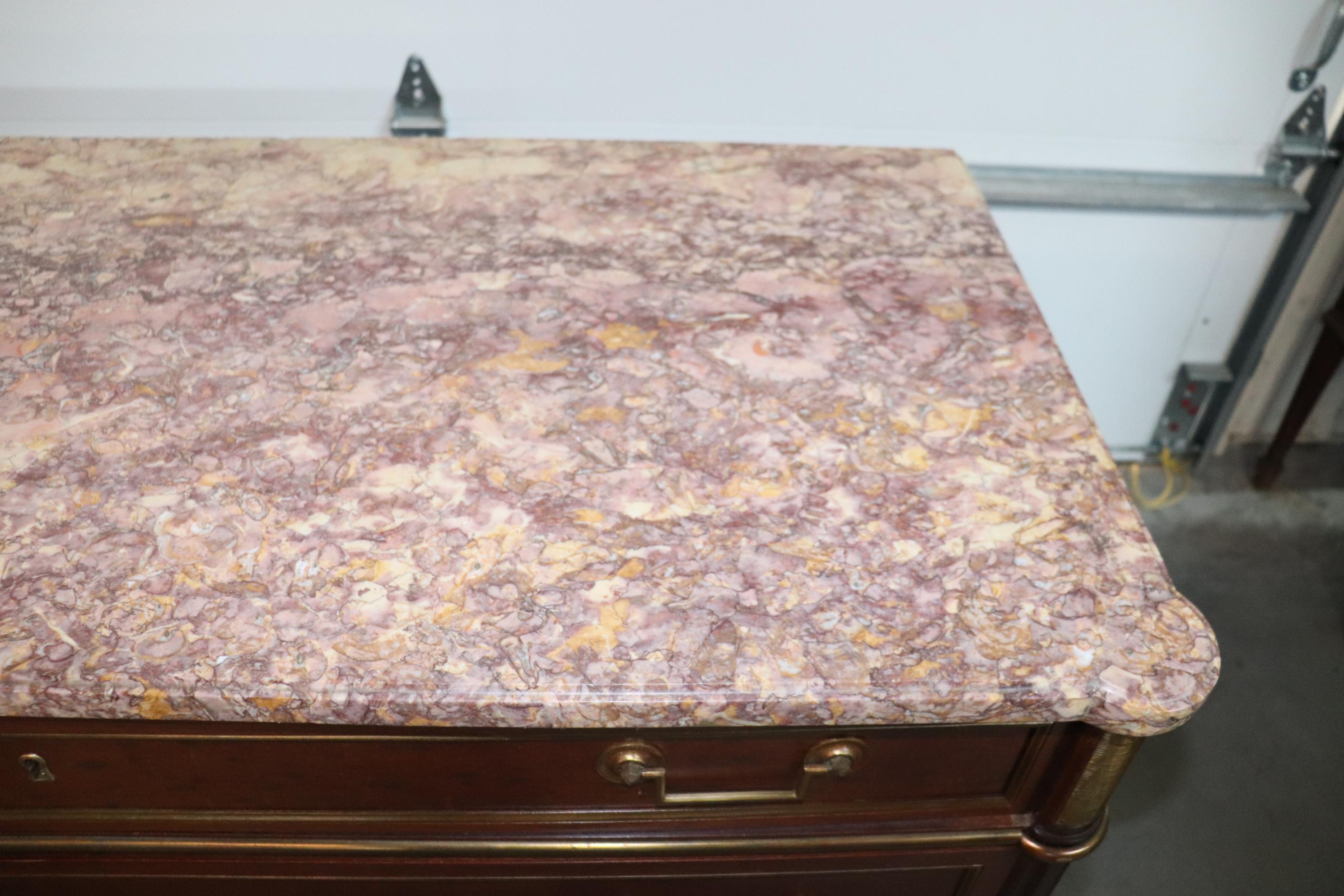 Superb Maison Jansen Style Louis XVI Directoire Marble Top Commode Circa 1950 2