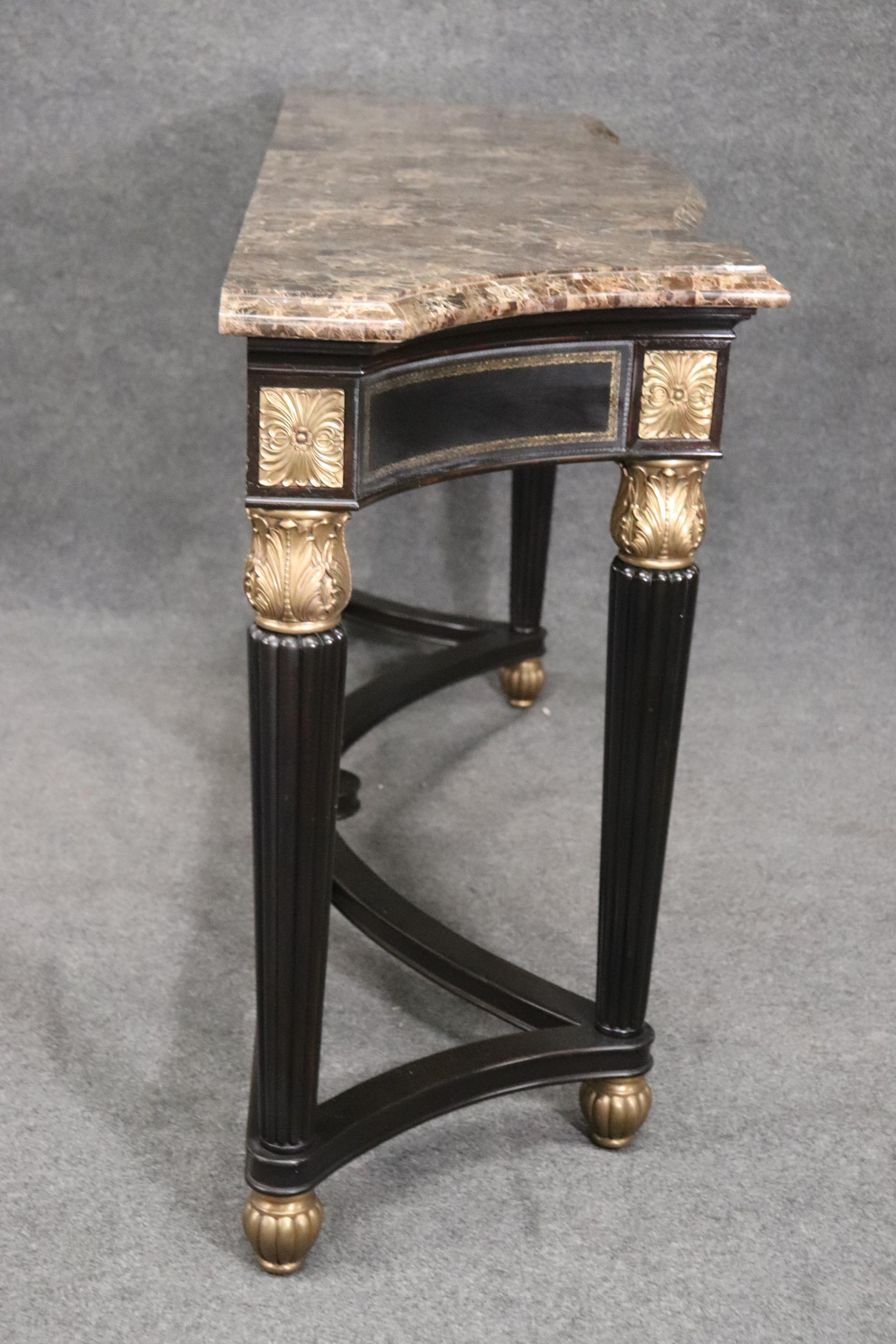 Superb Maitland Smith Marble Top and Bronze French Louis XVI Console Table 1