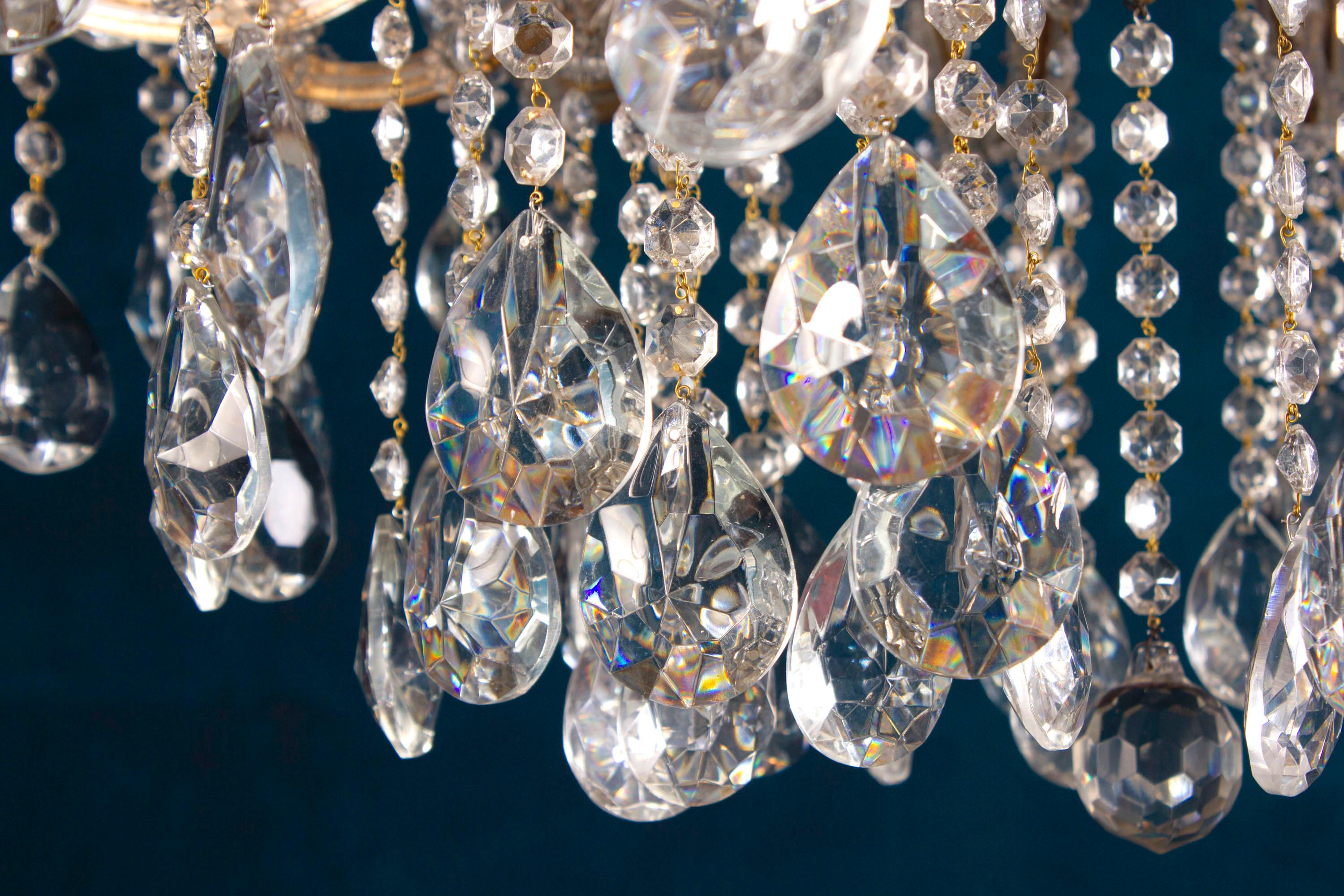 Magnífica araña de cristal María Teresa siglo XX en venta