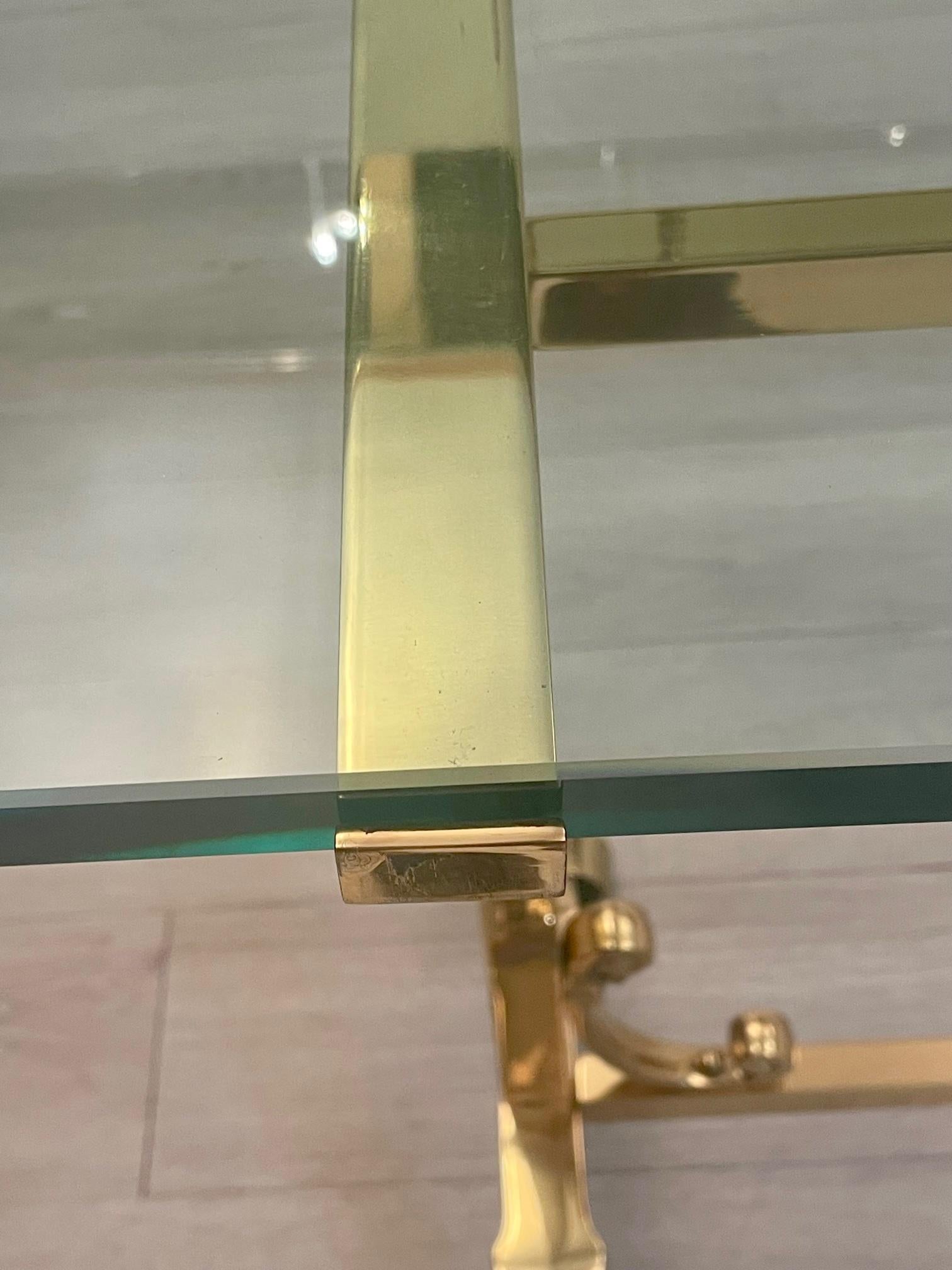 Superb Mastercraft Style Glass & Brass Rectangular Console Table For Sale 6