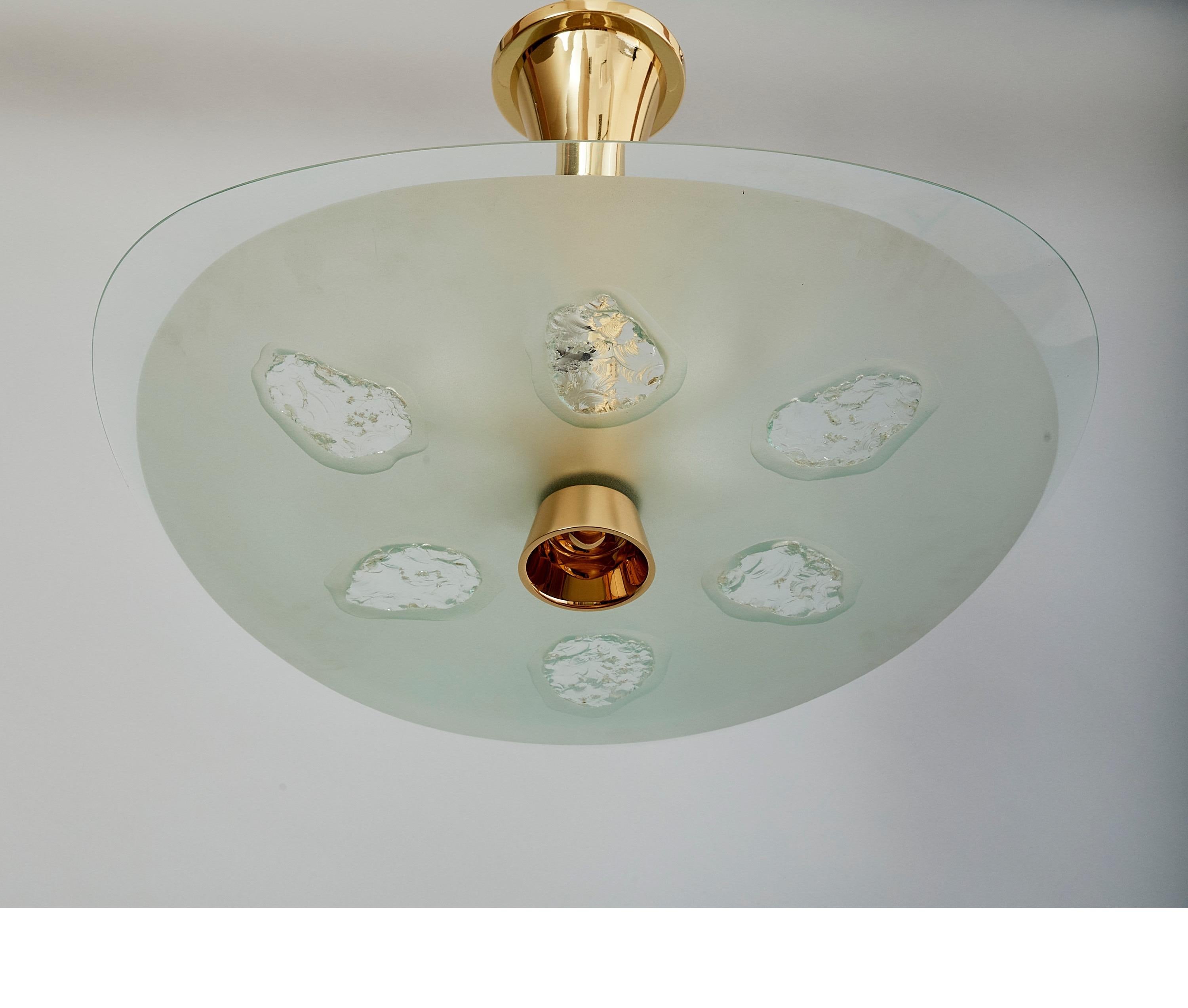 Superb Max Ingrand for Fontana Arte Chandelier in Glass and Brass, Italy c. 1957 9