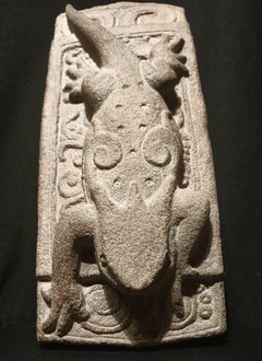 Vintage Superb Maya Iguana Deity(Itzamna) Relief w/ Pre-1970 UNESCO-Compliant Provenance