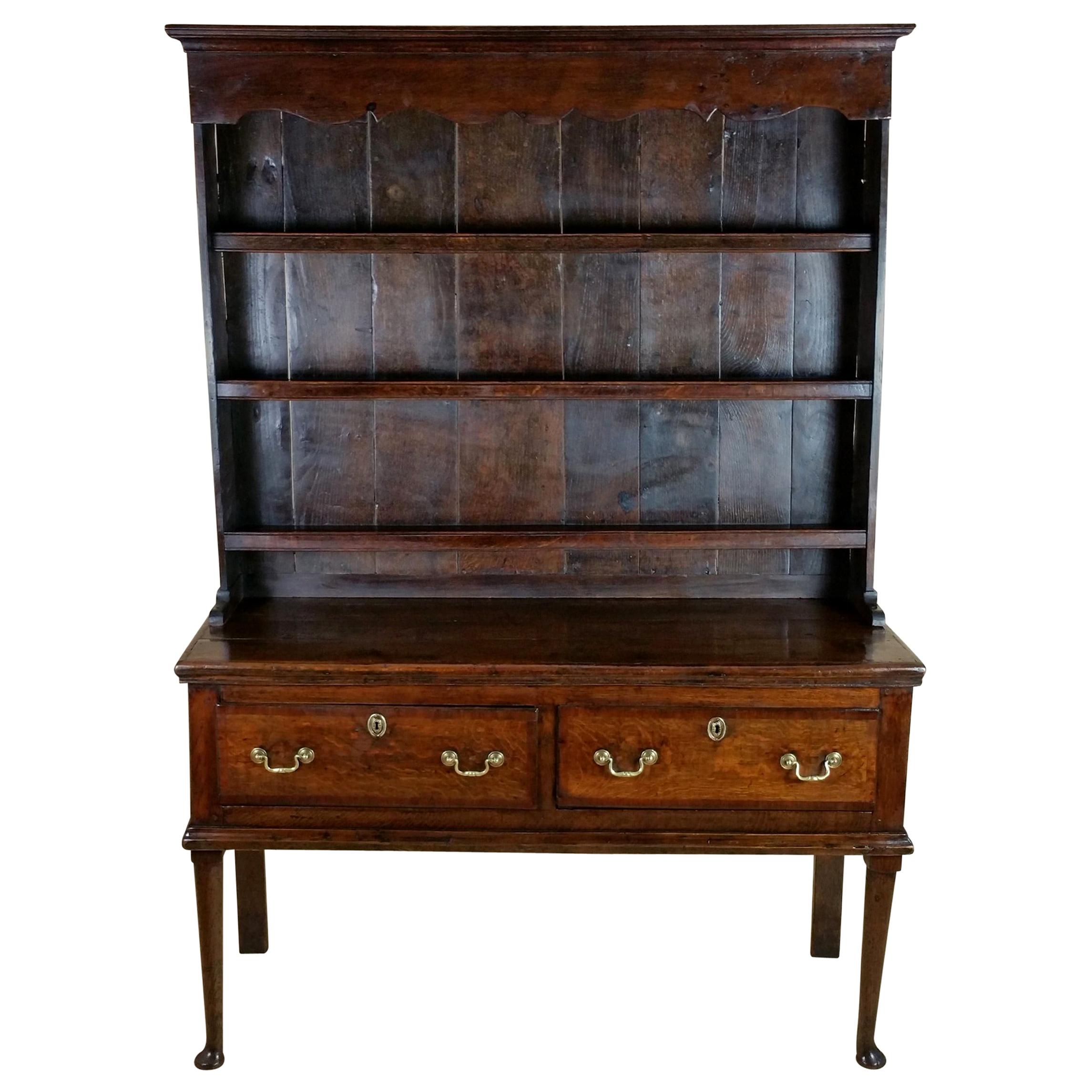 Superb Mid-18th Century Oak Cottage Dresser For Sale