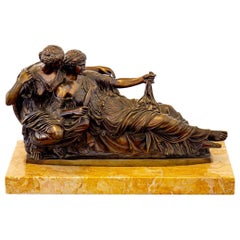 Superb Mid 19th Century Bronze of Ladies Spinning, After the Antique