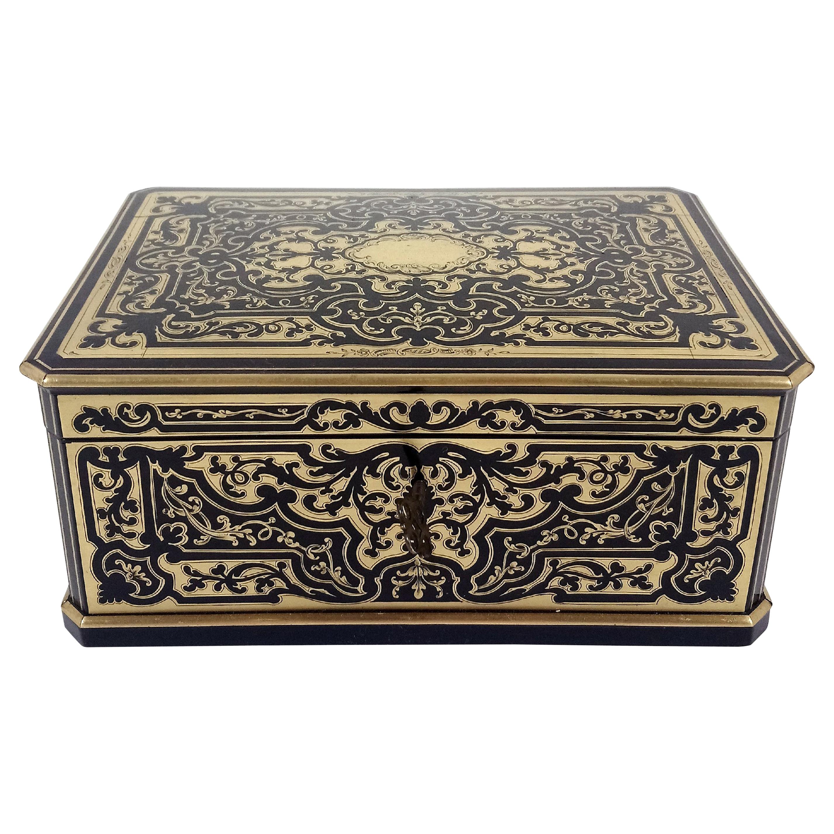 Superb Mid-19th Century French Boulle Box by Tahan, Paris