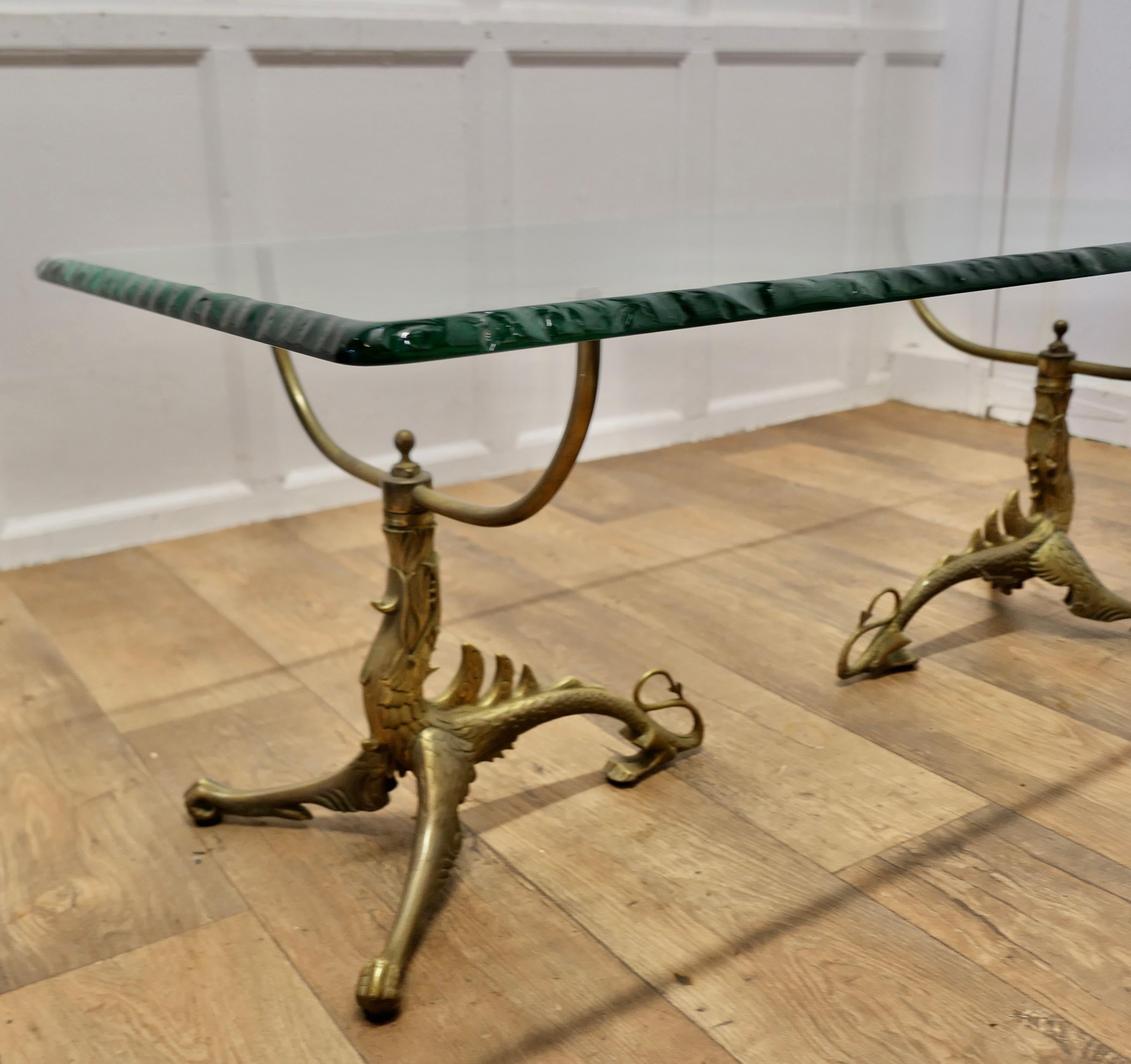 Superb Mid Century Brass and Glass Coffee Table    For Sale 5