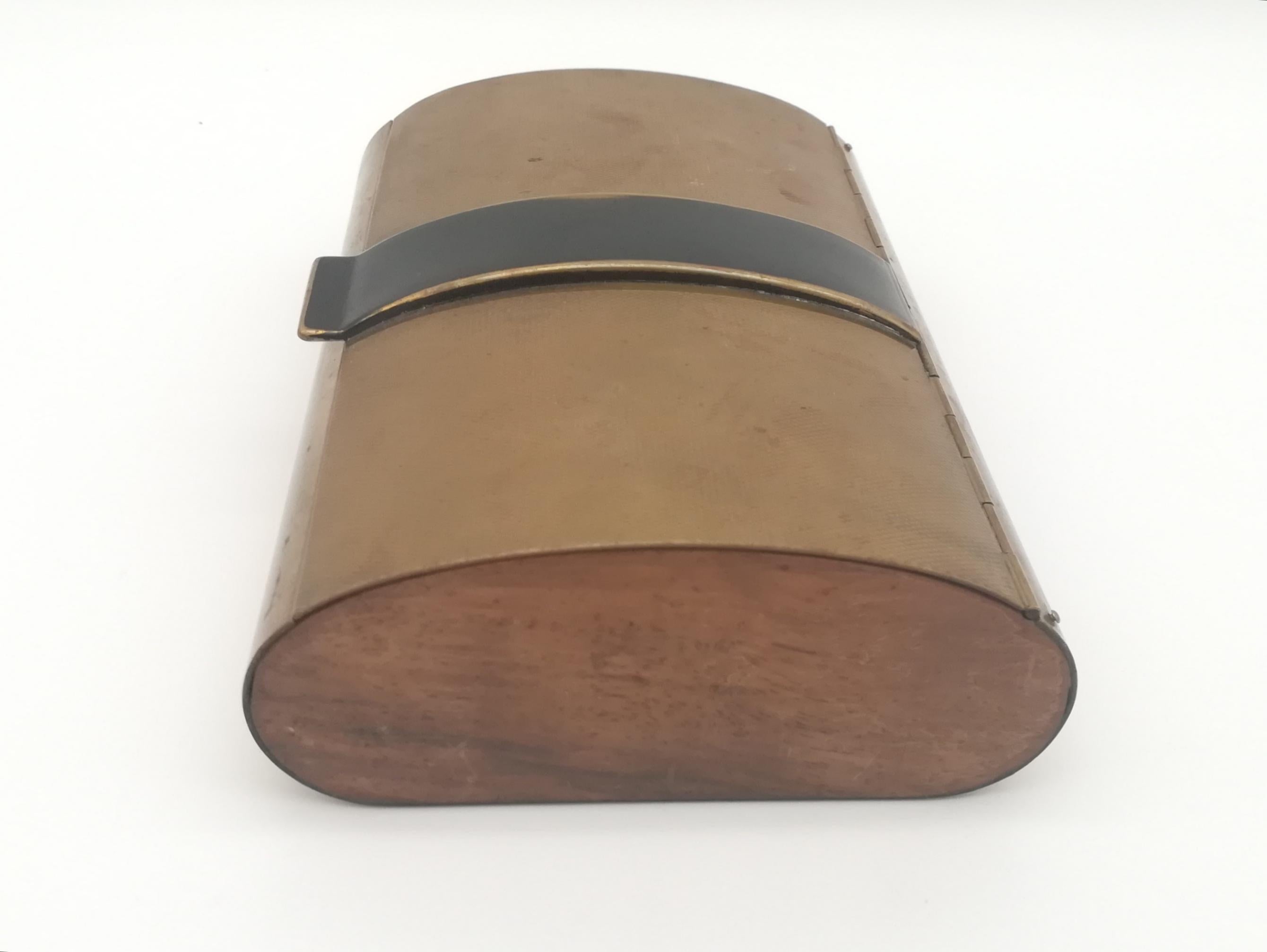 Austrian Superb Mid-Century Caucasian Nutwood and Brass Cigarette Box by Carl Auböck