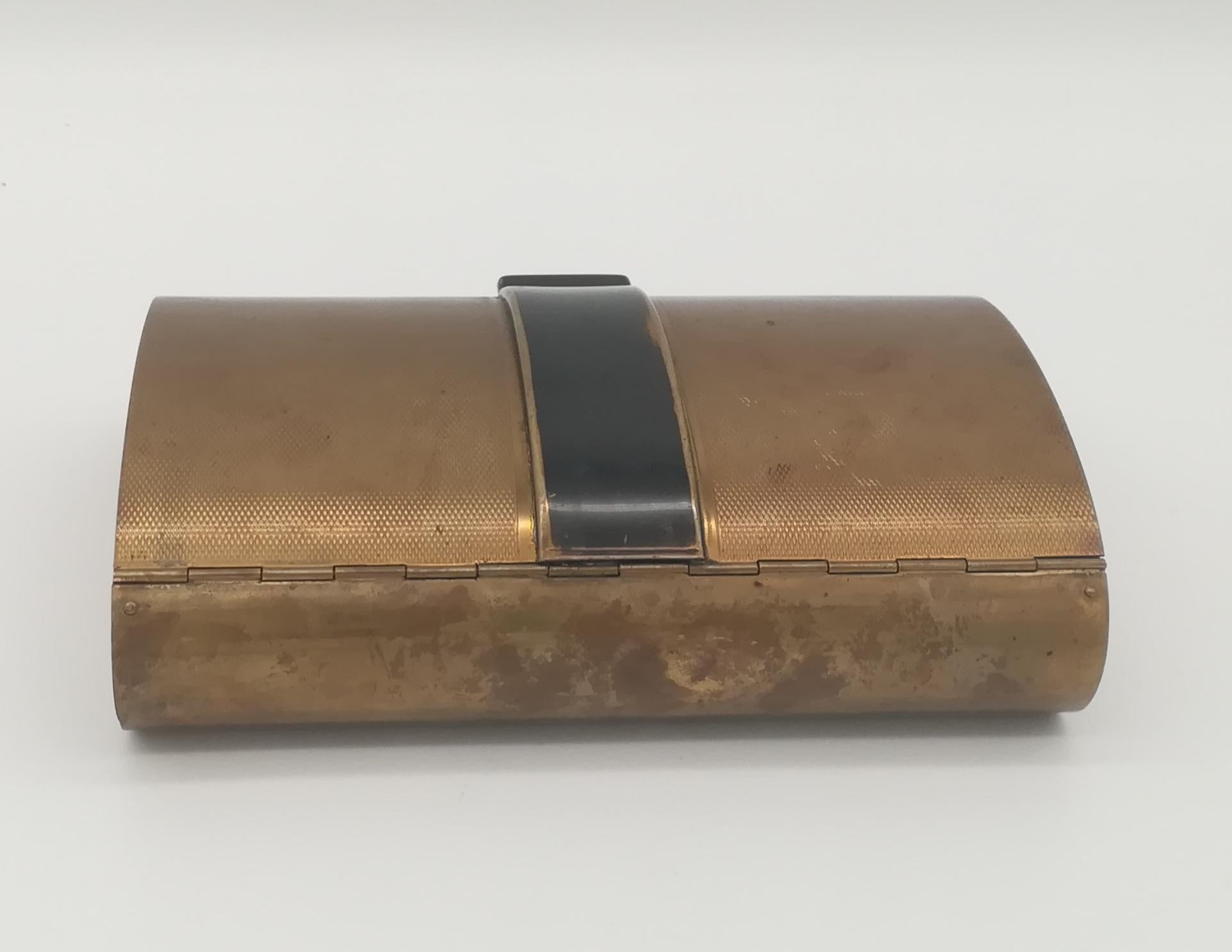 Superb Mid-Century Caucasian Nutwood and Brass Cigarette Box by Carl Auböck In Good Condition In Vienna, AT