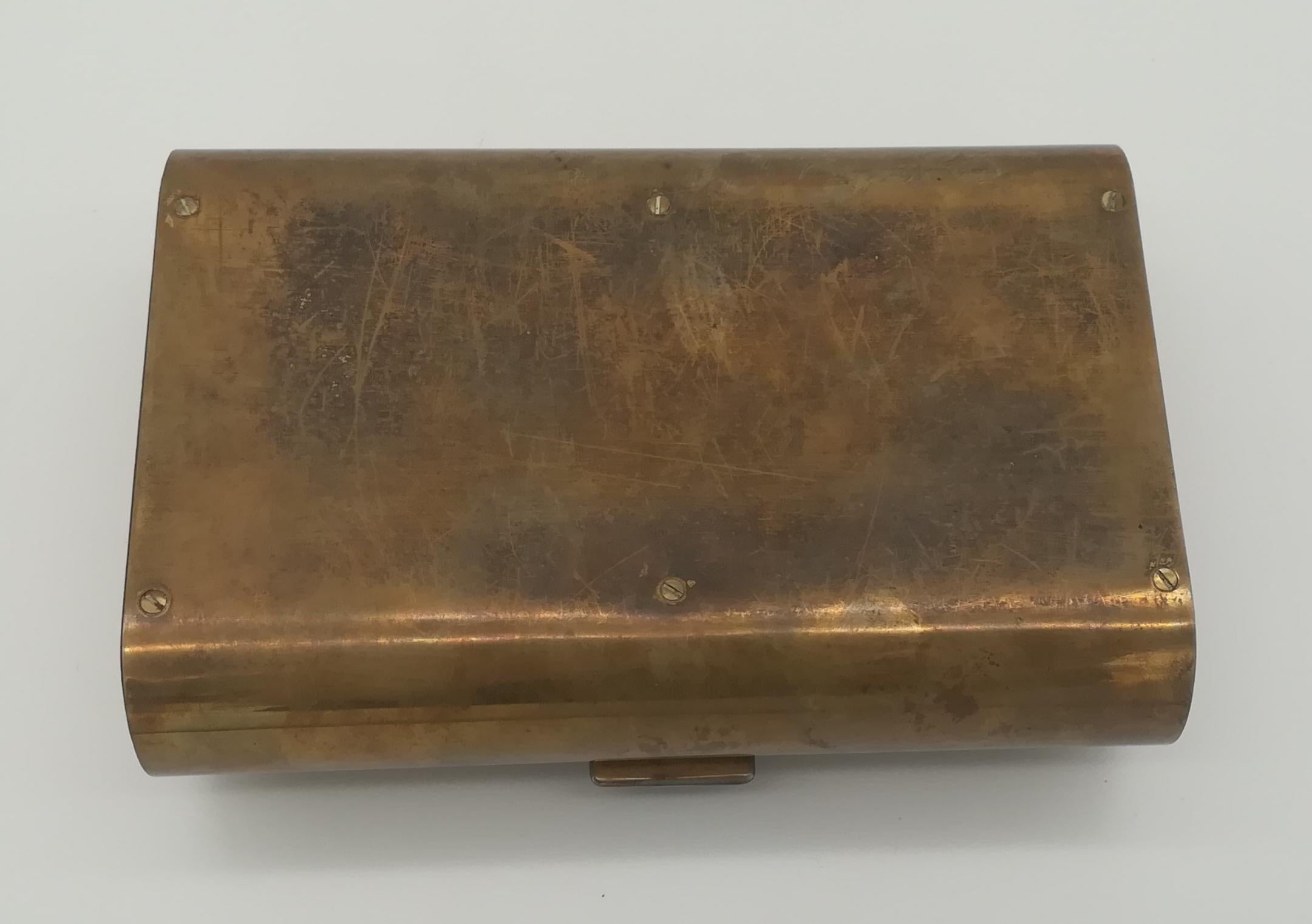 Superb Mid-Century Caucasian Nutwood and Brass Cigarette Box by Carl Auböck 2