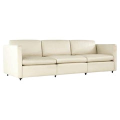 Superb Mid Century Modern Pfister Cube Sofa von Knoll in Creme Leder