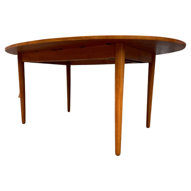 Superb Mid Century Oval Teak Danish Modern Extension Dining Table 2 ...