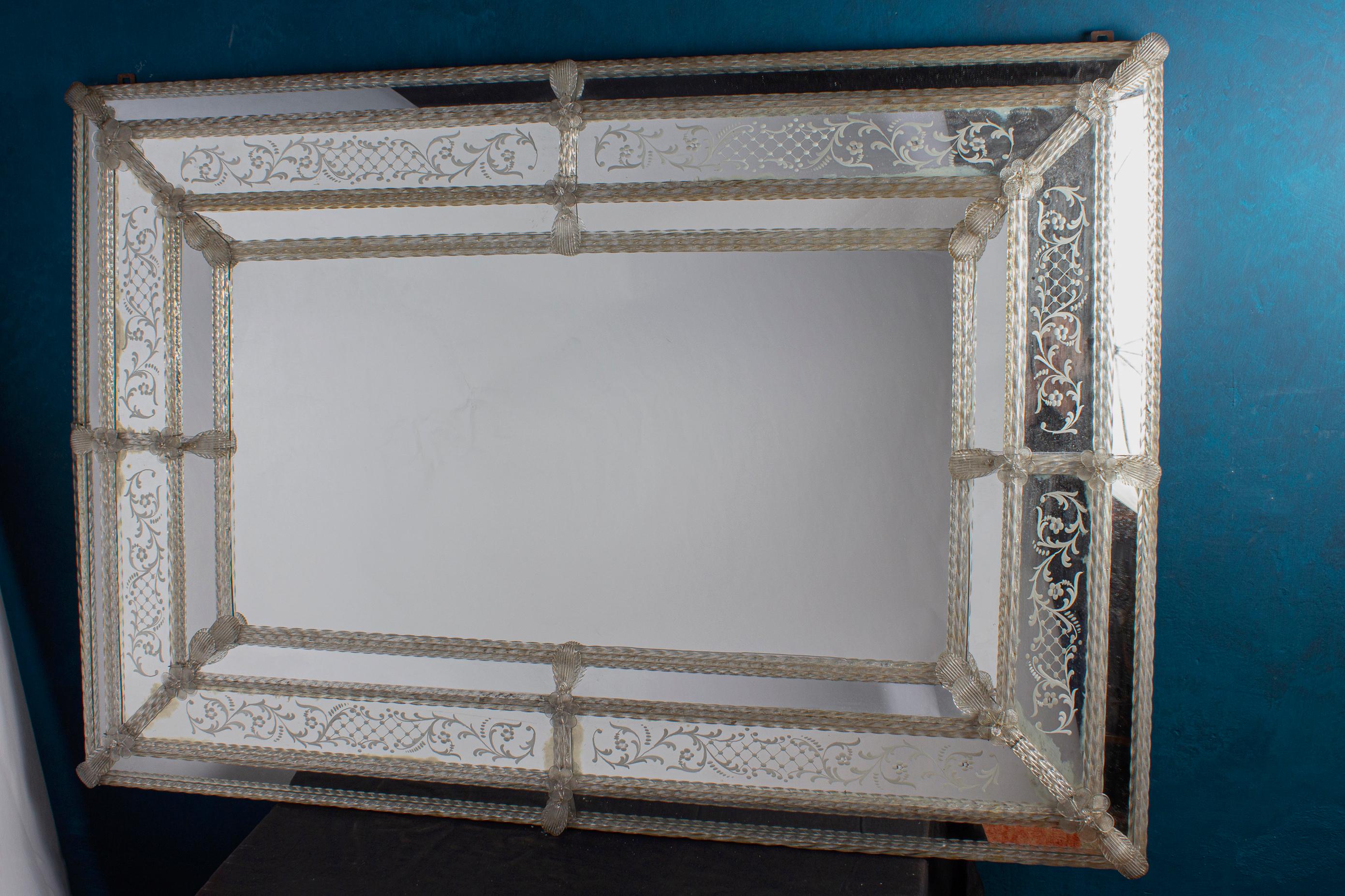 Superb Mid-Century Venetian Mirror Murano 1960' In Excellent Condition For Sale In Rome, IT