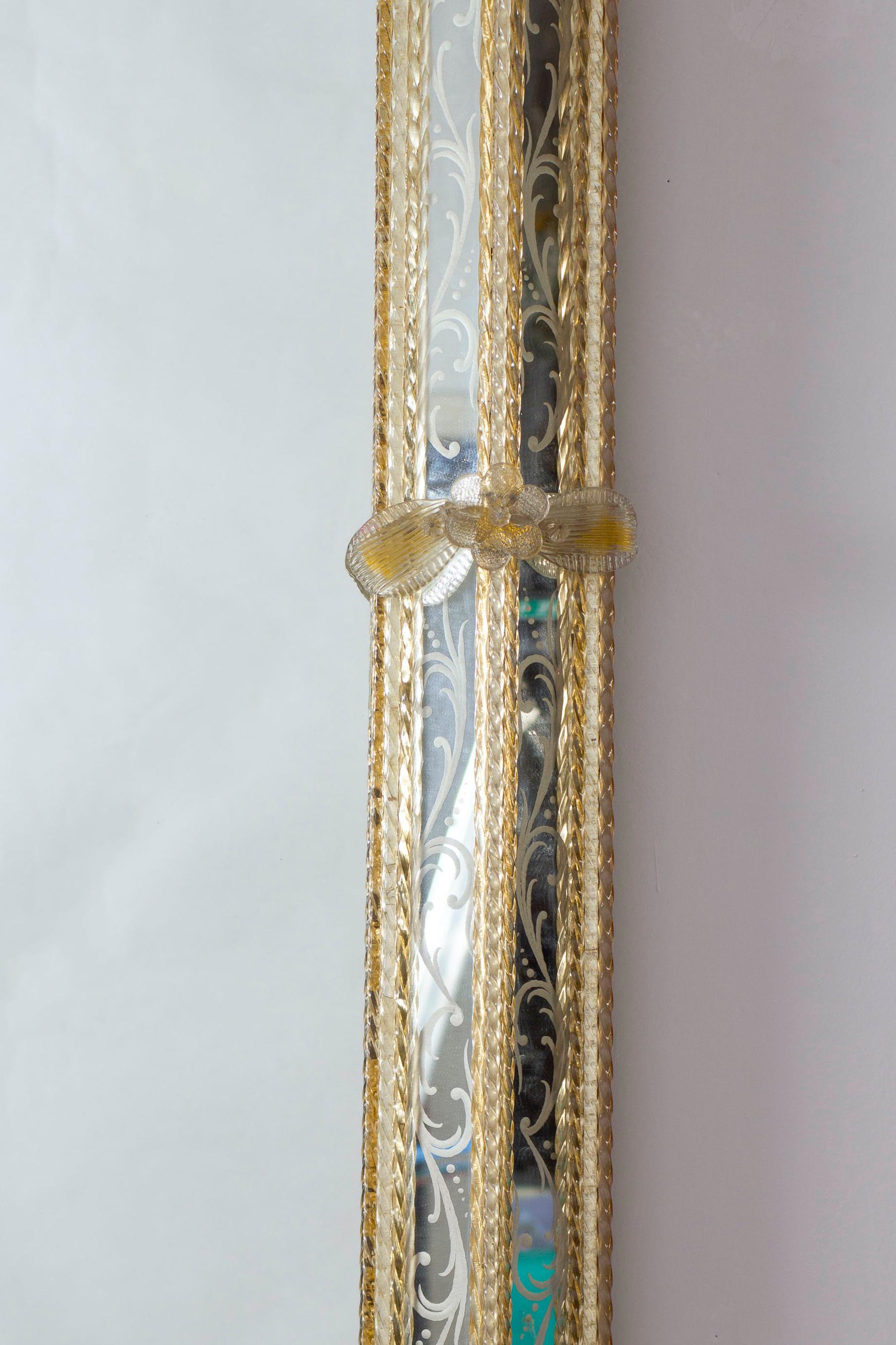 Superbe miroir vénitien mi-siècle Murano 1960' en vente 1