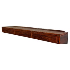 Superb Midcentury Arne Hovmand-Olsen Wall Mounted Flip Top Table in Rosewood