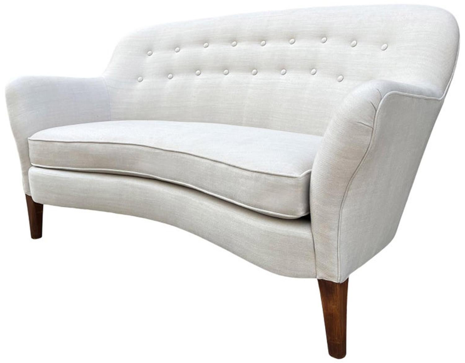 Superb Midcentury Curved Sofa or Sette Nanna Ditzel In Good Condition In BROOKLYN, NY