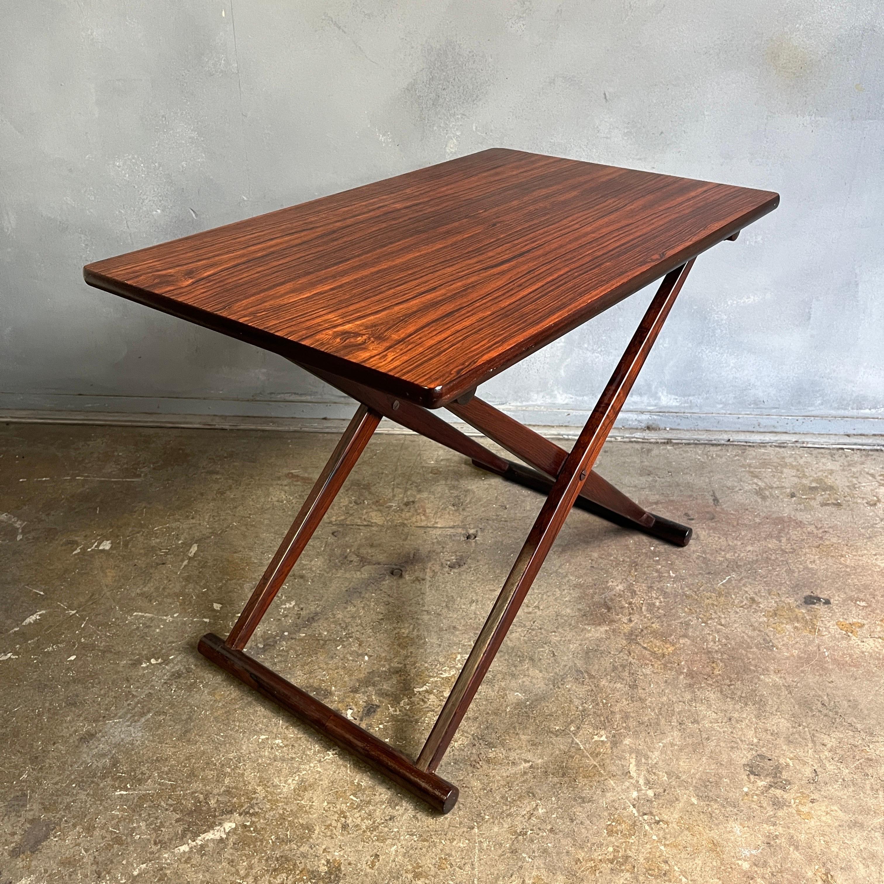 Superb Midcentury Rosewood Folding Table For Sale 5
