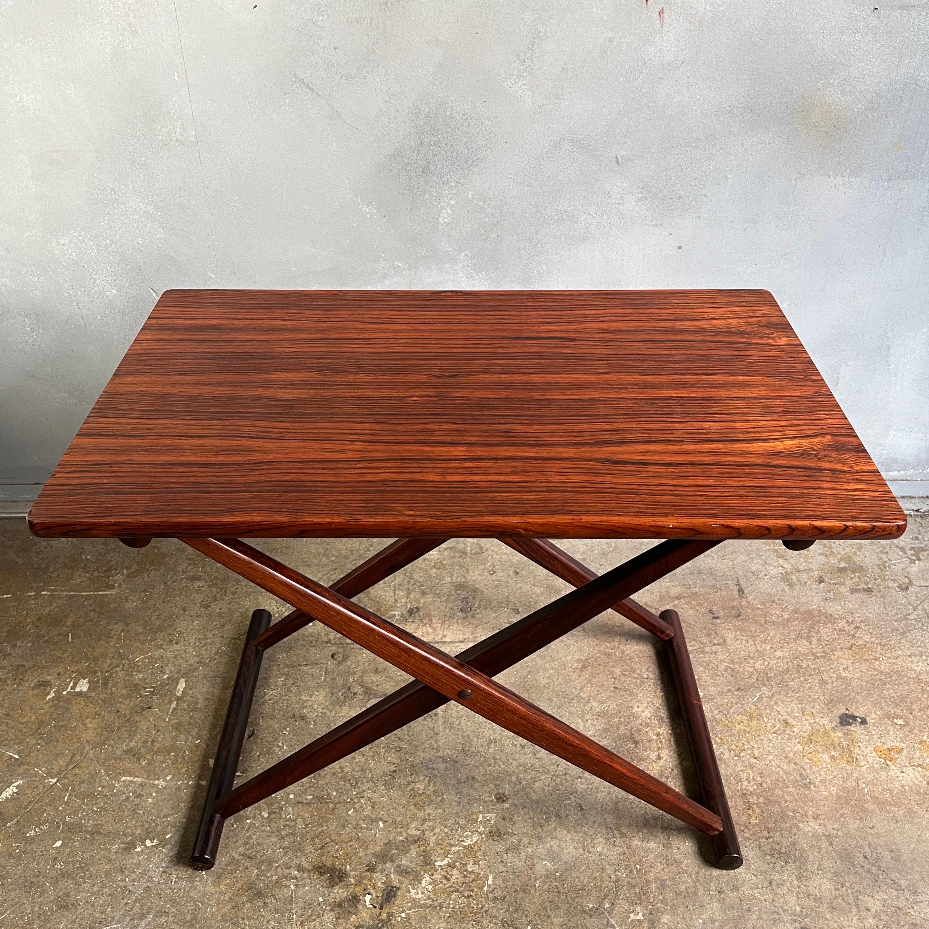 Superb Midcentury Rosewood Folding Table For Sale 1