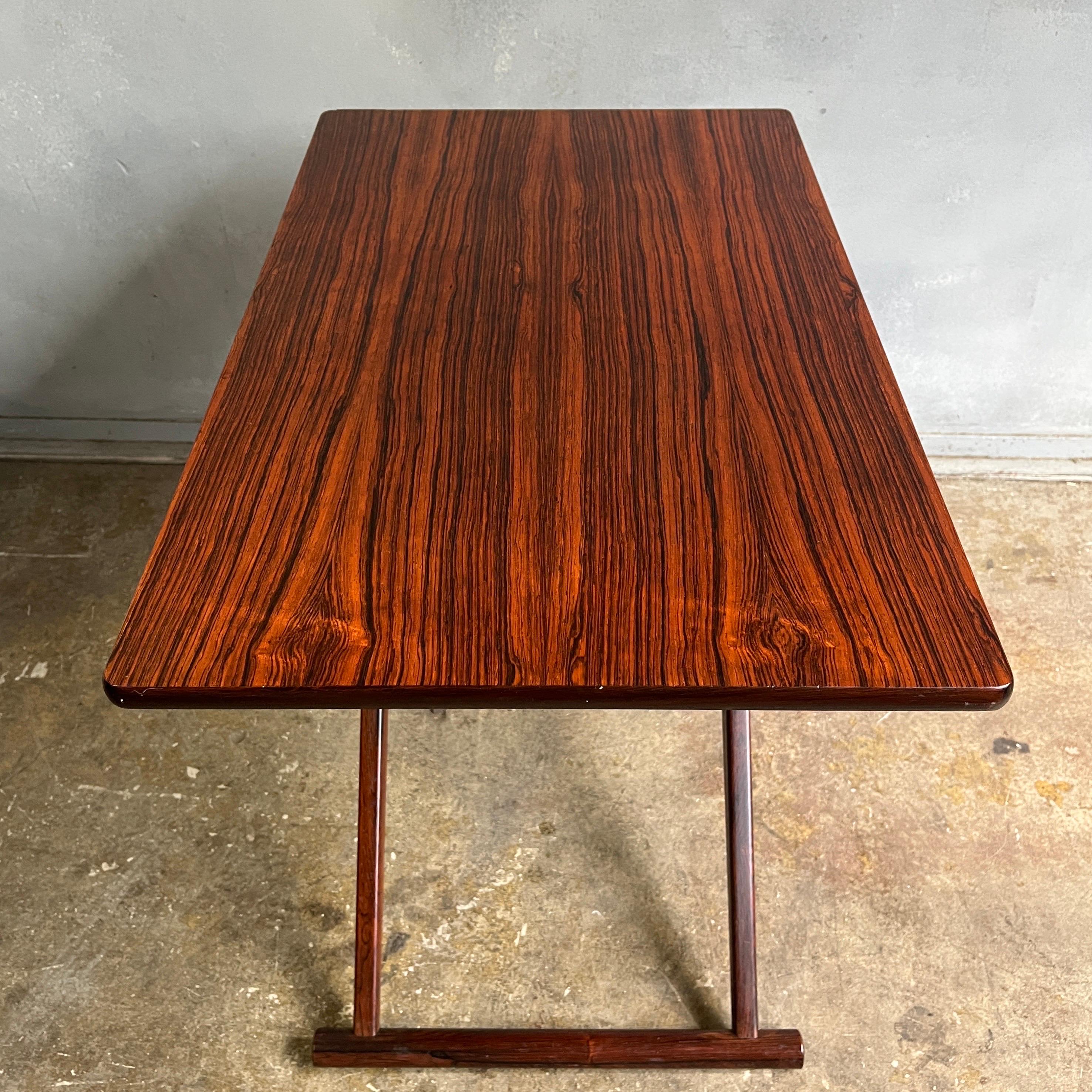 Superb Midcentury Rosewood Folding Table For Sale 2
