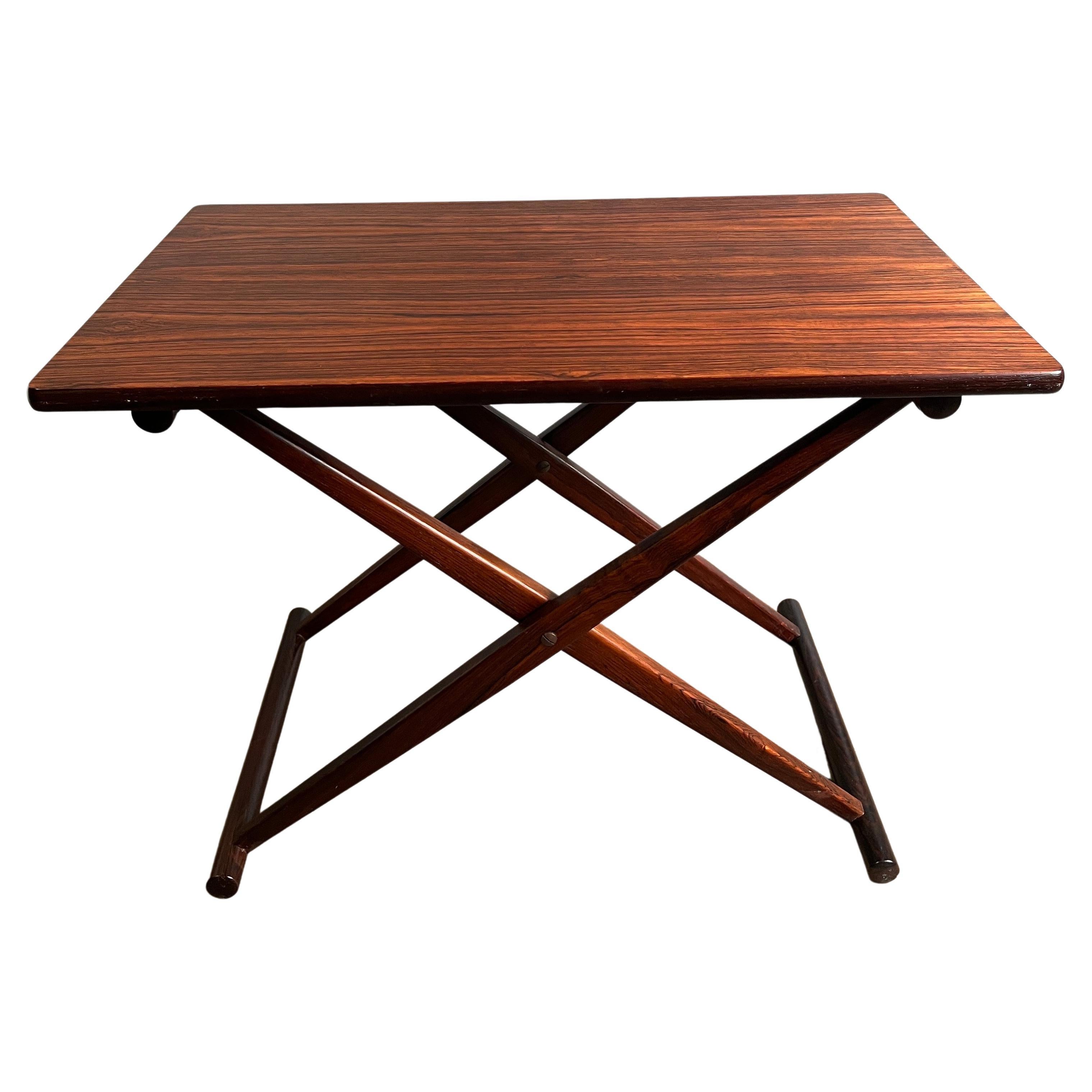 Superb Midcentury Rosewood Folding Table For Sale