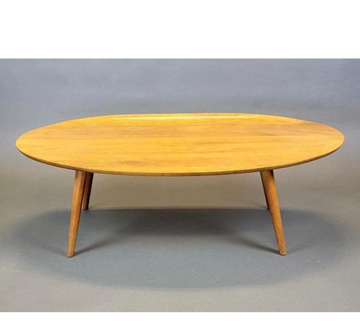 Mid-Century Modern Superb Mid-Century Russel Wright Elliptical Coffee Table with Raised Edge