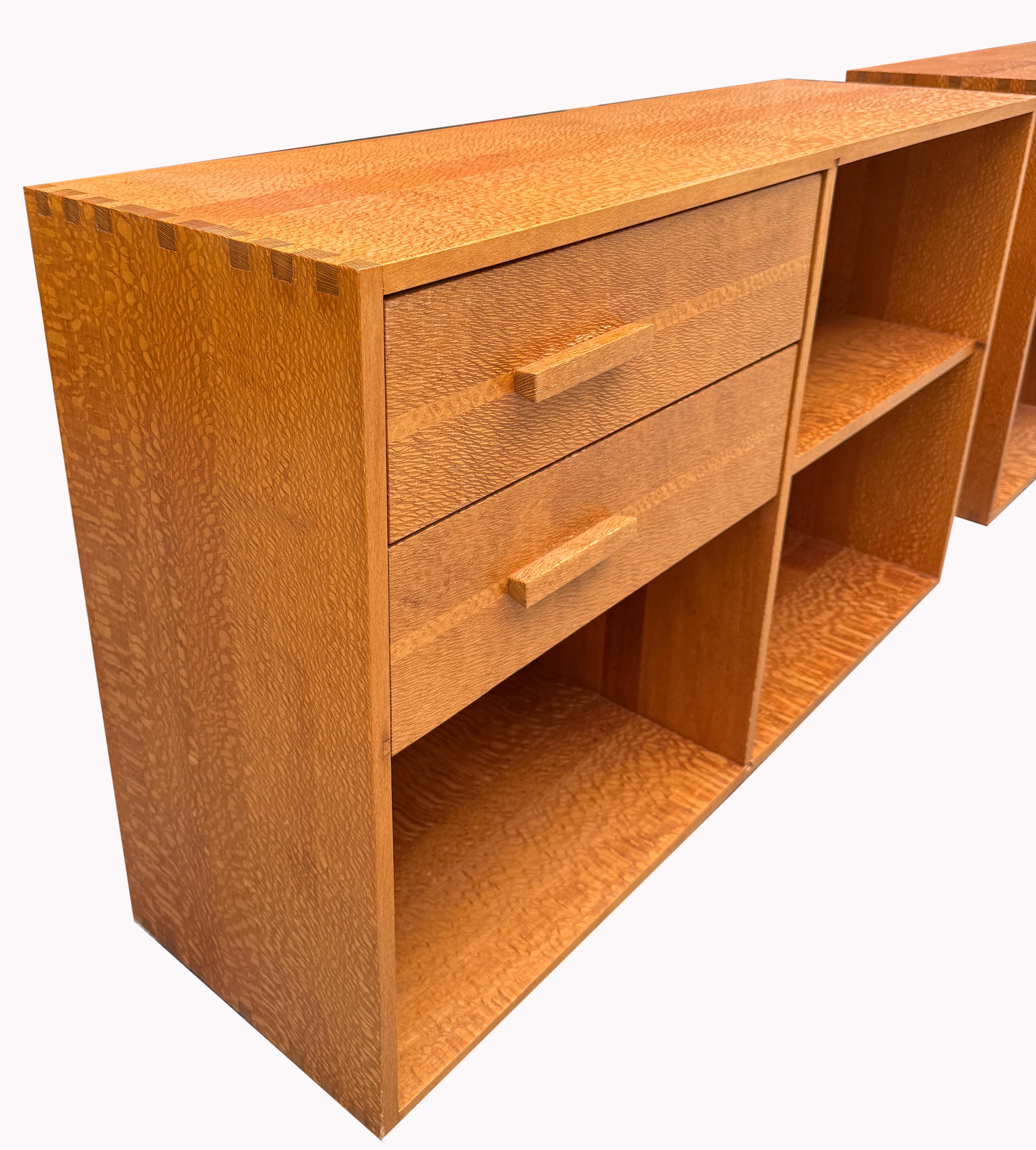 Superb Modern Craft Lacewood Nightstand Bookcase Cabinets For Sale 8