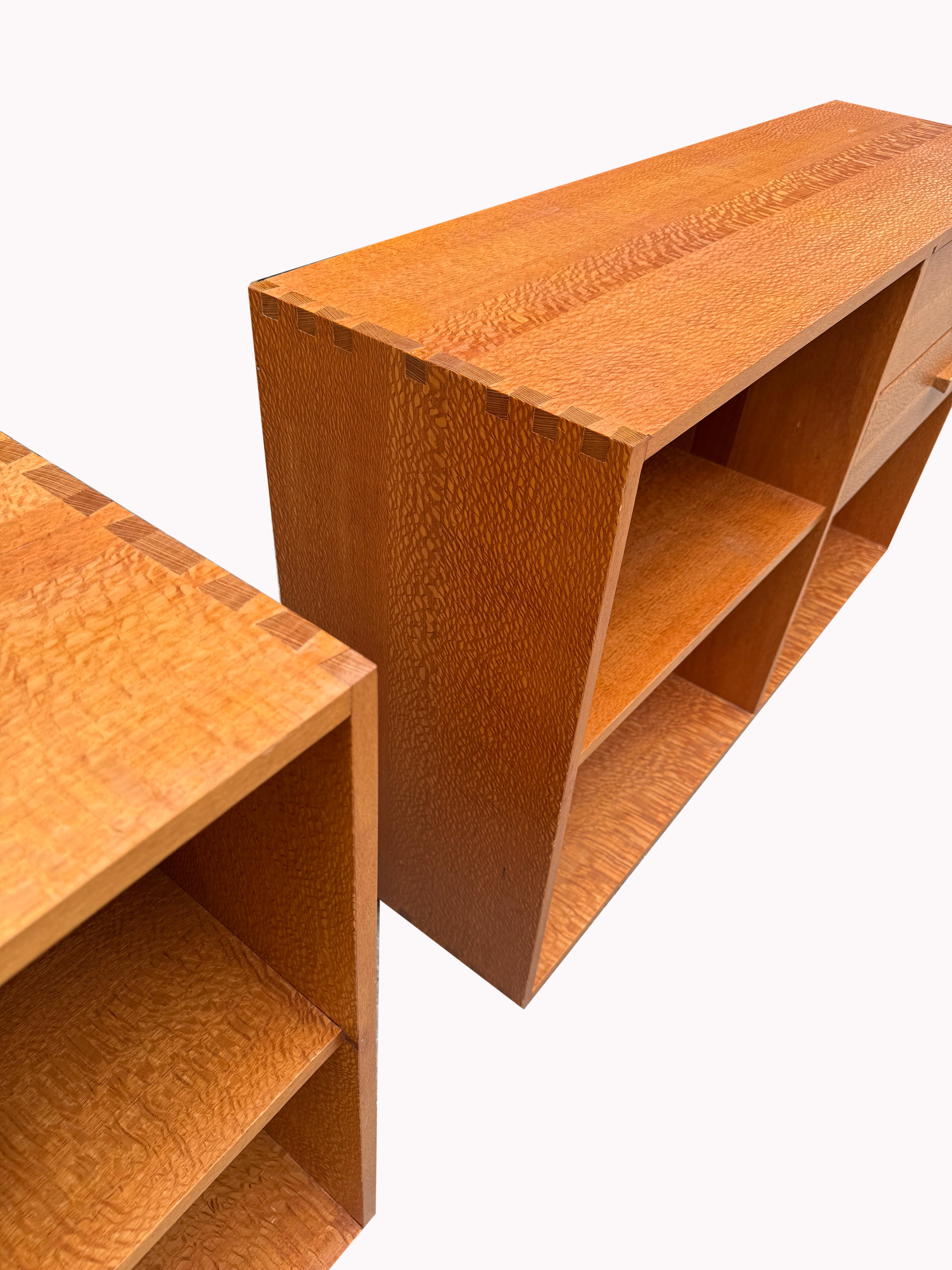 Superb Modern Craft Lacewood Nightstand Bookcase Cabinets For Sale 9